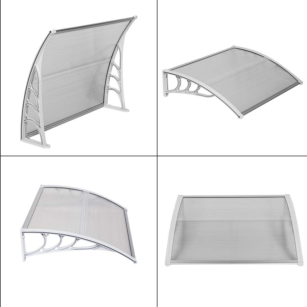 MYTUNES HT-100 80x100cm Clear Window Rain Cover with White Holder - Waterproof Door & Eaves Protection for Home, Patio, and Outdoor Use