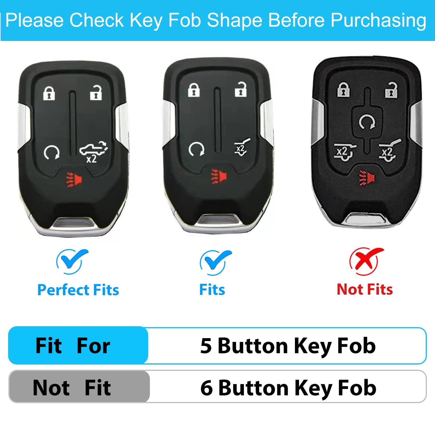 Premium TPU Key Fob Cover for GMC Acadia 2017-2025, Terrain 2018-2025, Sierra 2019-2025 & Chevy Silverado 2019-2022 - 5-Button Protective Case with Bling Ring (White) | Durable Soft TPU Shell for Key Protection | Perfect for Everyday Use & Car Key Organization