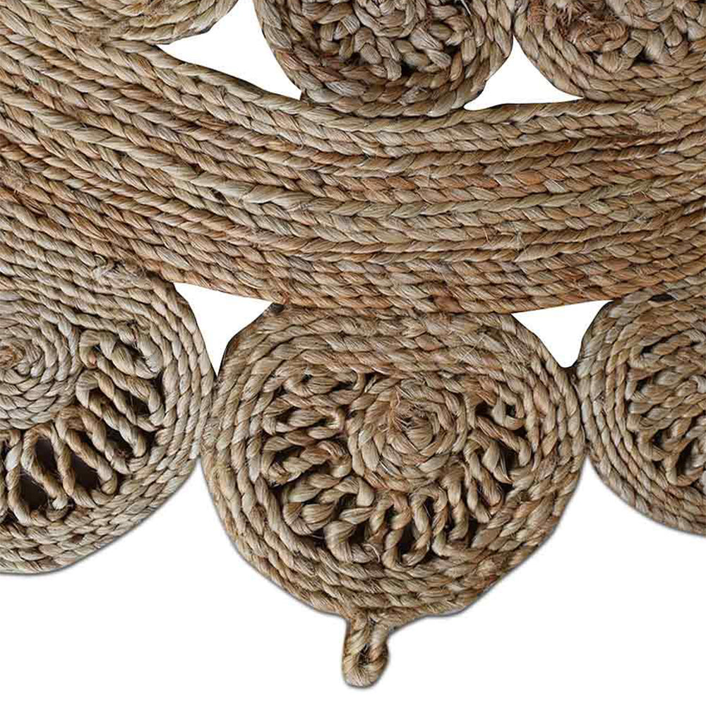 Rugdiva Natural Jute Braided Rug - Handwoven Eco-Friendly Floor Mat for Living Room, Bedroom & Boho Decor