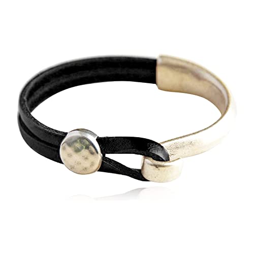 Stylish Studded Leather Cuff Bracelet for Women & Men - Boho Wrap Bracelet in Black & Brown | Perfect for Casual Wear, Festivals & Gift Giving