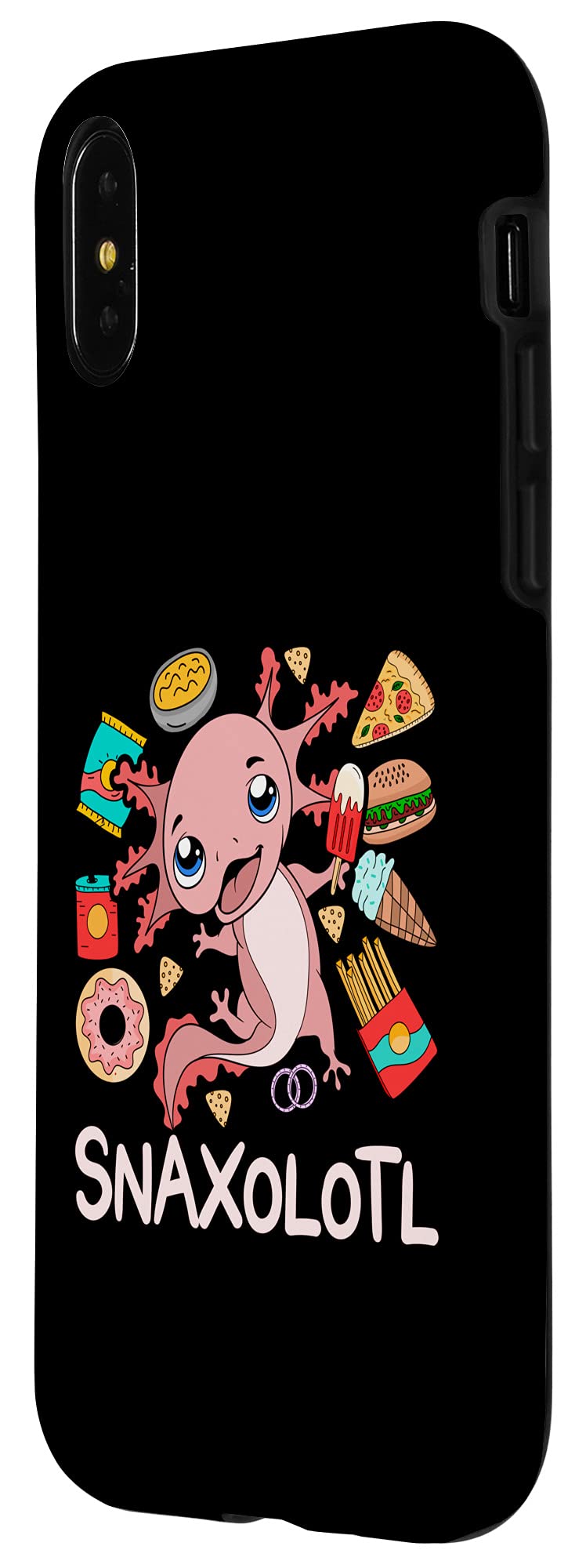 Funny Snaxolotl iPhone X/XS Case - Cute Exotic Axolotl Amphibian Design Phone Cover for Girls & Teens - Perfect for School, Work, and Everyday Use
