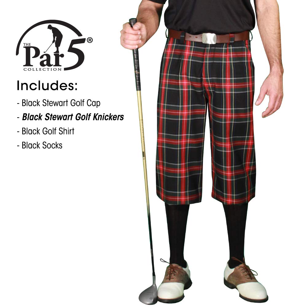 Black Stewart Men's Golf Outfits - Premium Black Golf Wear for Men - Perfect for Golf Tournaments, Country Club Events & Casual Golfing