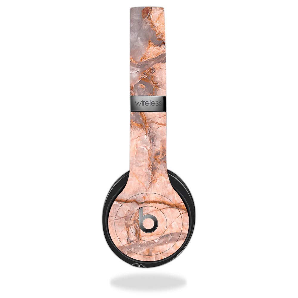 MightySkins Vinyl Decal Wrap Cover Compatible with Beats Solo 3 Wireless Headphones - Blush Marble Design | Protective & Durable Skin | Easy to Apply & Remove | Made in USA | Perfect for Travel, Workouts & Daily Use