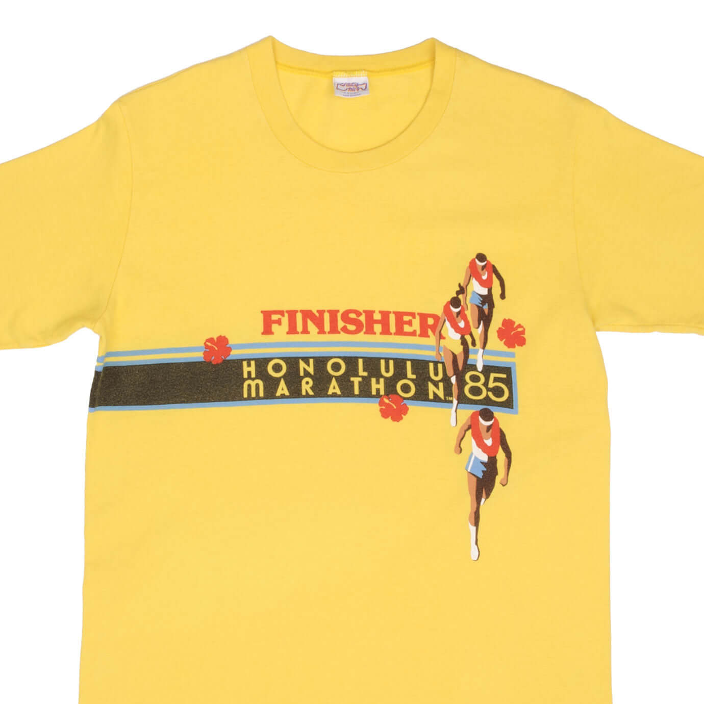 Vintage Crazy Shirt Honolulu Marathon Finisher 1985 Tee Shirt - Small, Made in USA - Retro Running Apparel for Collectors & Runners