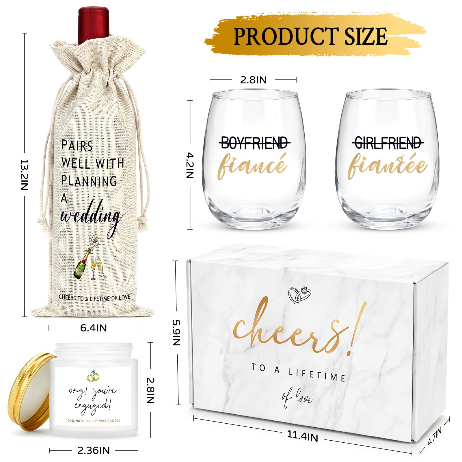 Romantic Engagement Gifts for Couples - Unique Wedding Proposal Gifts for Her, Fiance & Newly Engaged Women - Future Mrs Keepsake Decorations - Perfect for Anniversary, Bridal Shower & Valentine's Day Celebrations