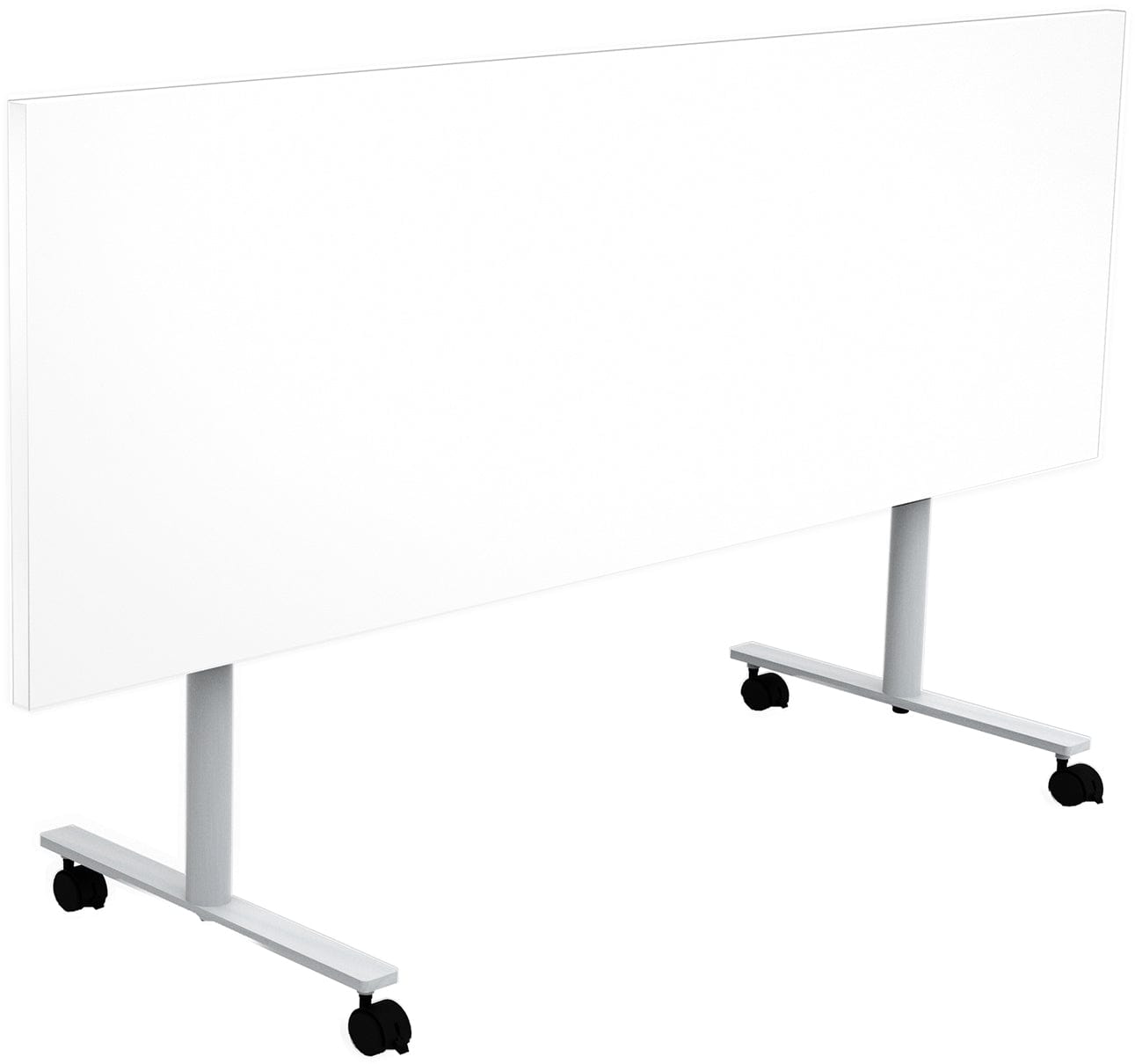 Safco JURNI 72 x 24 Inch Mobile Flip Table with Locking Casters - Adjustable Height Workstation for Office, Classroom, or Home Use [JN7224NFLPCA]