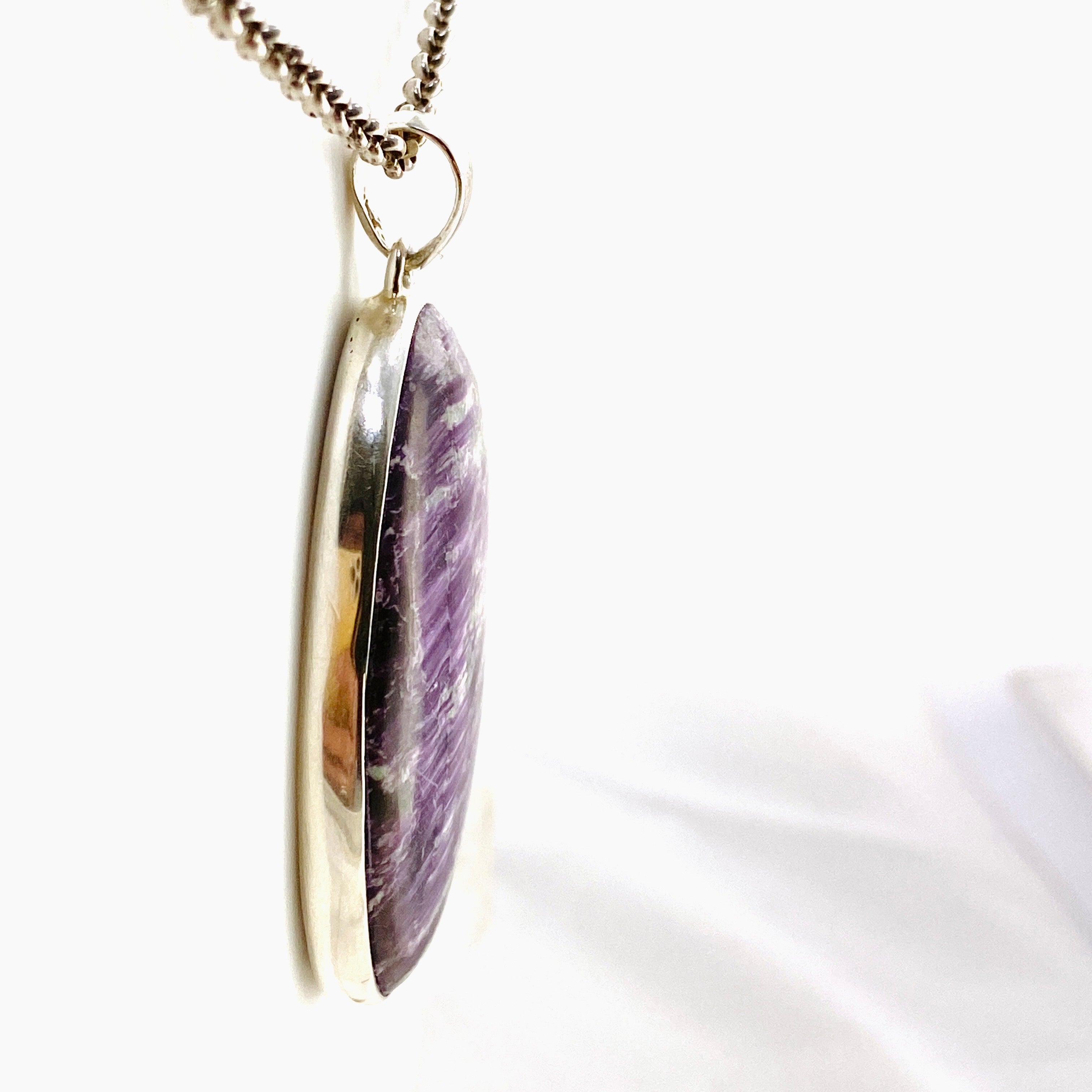 Kammererite Oval Cabochon Pendant KPGJ4746 - Natural Gemstone Jewelry for Women, Handmade Silver Pendant Necklace - Perfect for Gifts, Meditation & Spiritual Healing
