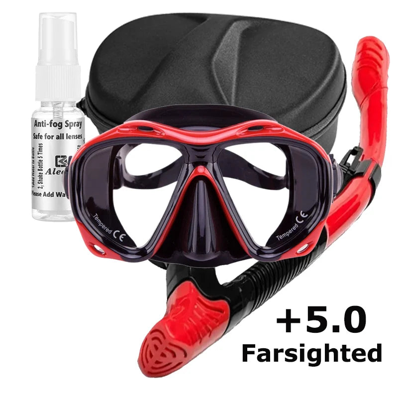 Aleefa Women's Anti-Fog Swim Goggles with Tempered Glass Lenses for Hyperopia - Comfortable Silicone Frame for Swimming, Snorkeling & Water Sports