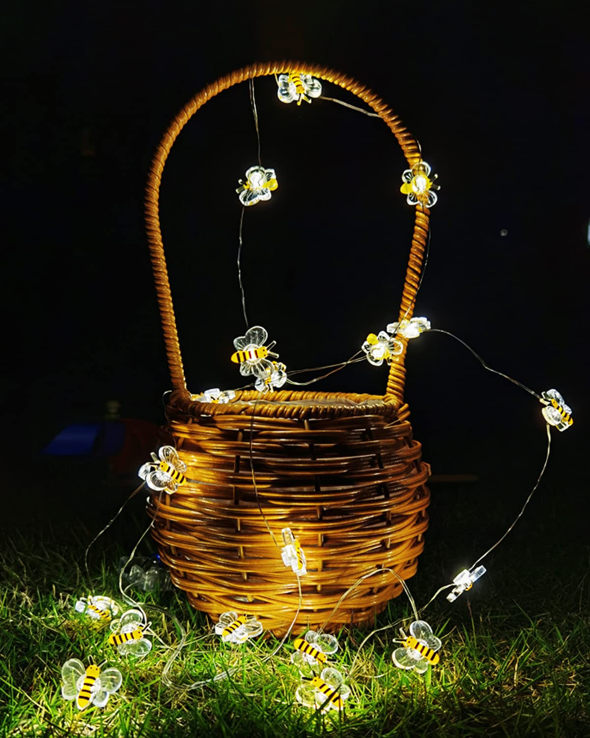 Bee Decor String Lights - 10ft Honeybee Shaped LED Fairy Lights with 30 Bulbs | Battery Operated for Indoor, Bedroom, Party, Wedding, Patio & Christmas Decor | Perfect for DIY Home Decor, Garden Lighting and Special Events