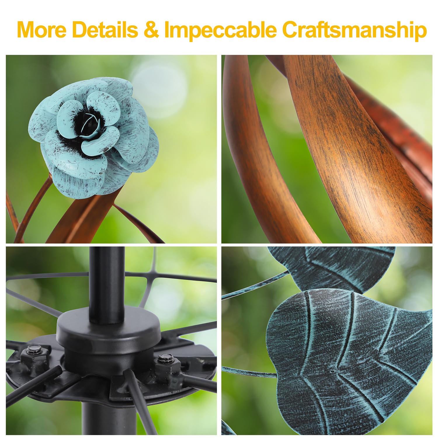 LimeHill Large Metal Kinetic Wind Spinner - 24 x 84 Inch Outdoor Wind Sculpture for Yard, Garden & Patio Decor | Durable Weather-Resistant Wind Art for Relaxing Outdoor Spaces