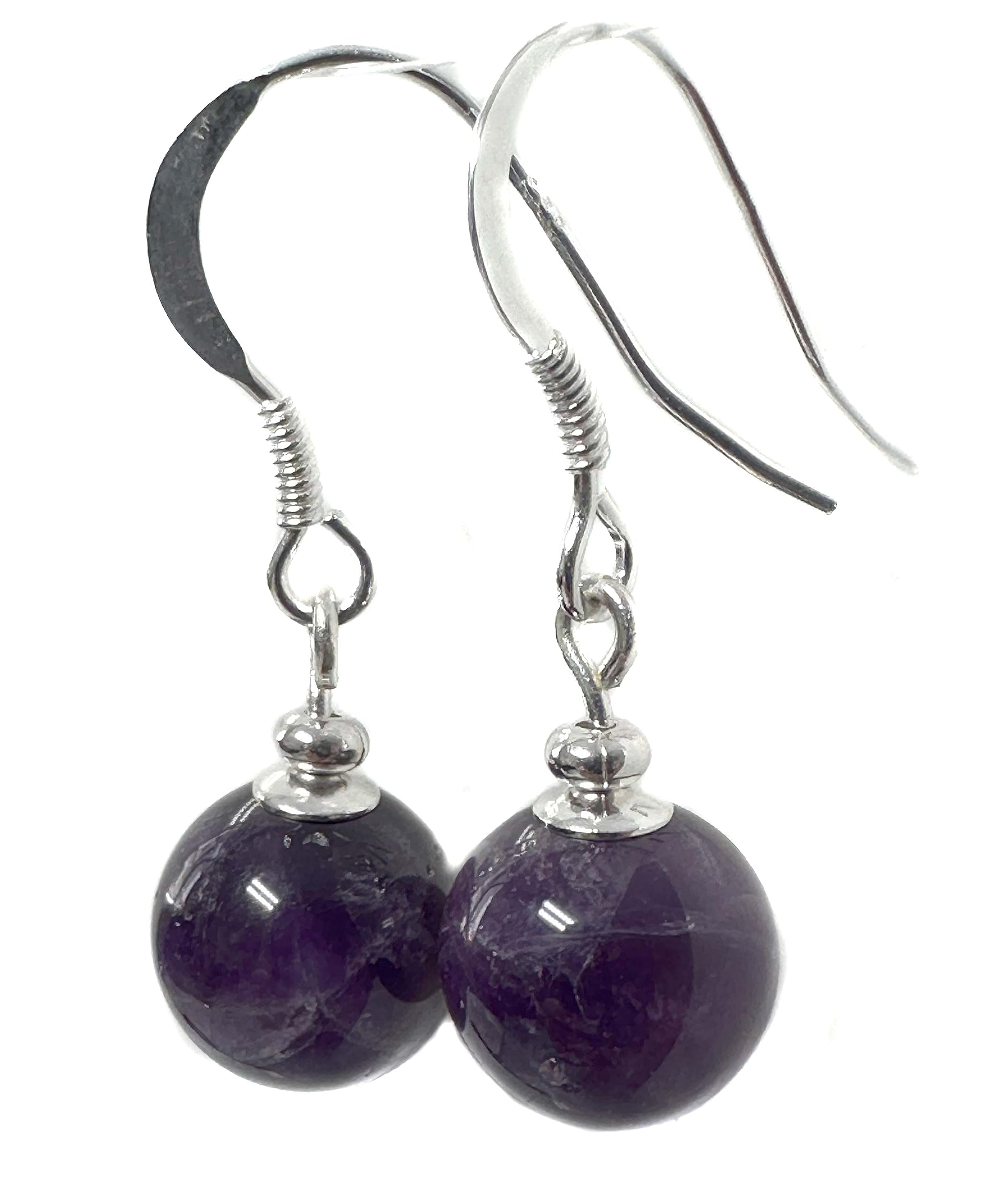 Black Moon Single Gemstone Drop Earrings - Sterling Silver Dangle Earrings for Women | Perfect for Evening Parties, Weddings & Special Occasions
