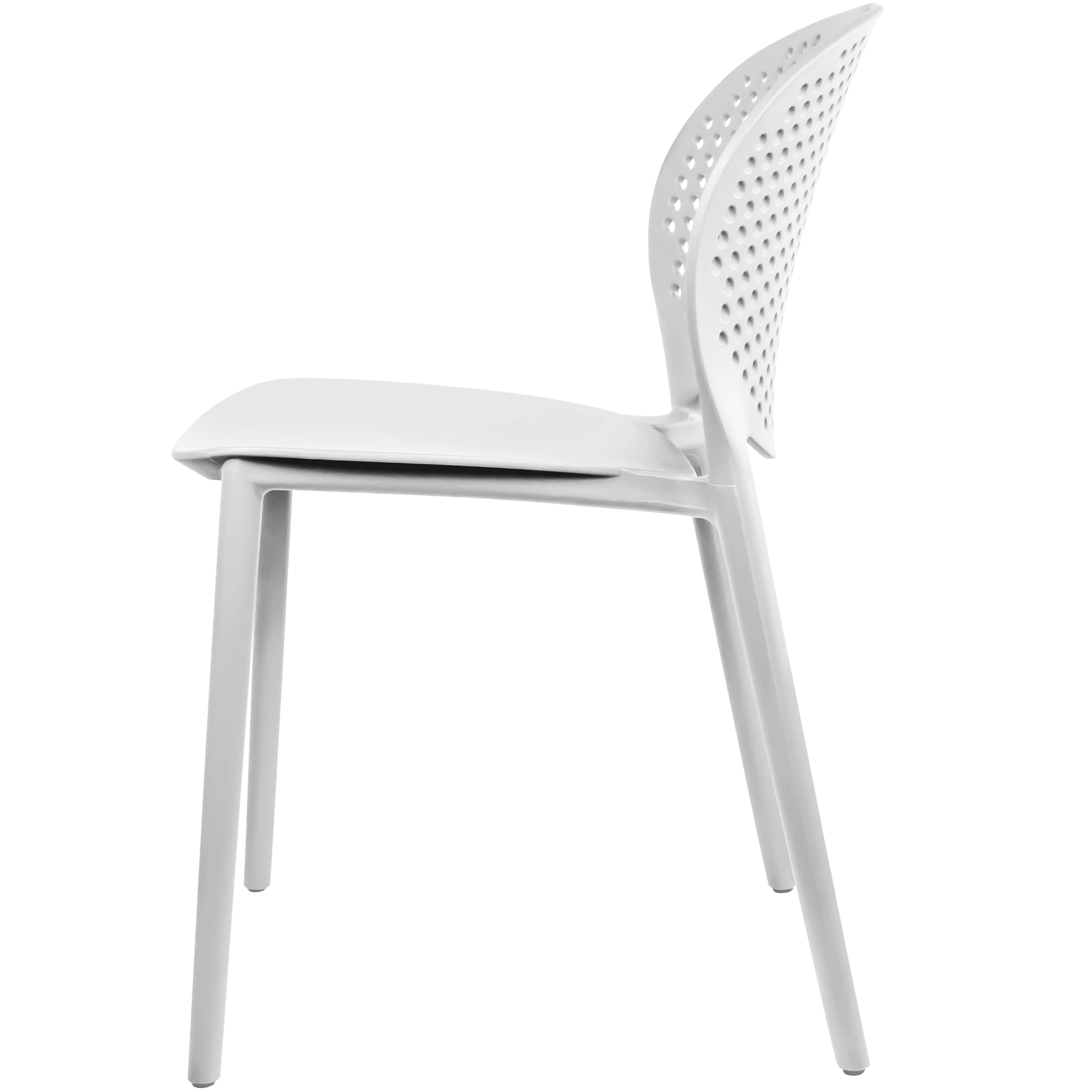 2-Pack Modern Stackable Patio Chairs Set of 4 - White Outdoor Dining Chairs for Poolside, Restaurant, Kitchen & Living Room - Indoor/Outdoor Use for Home & Commercial Spaces