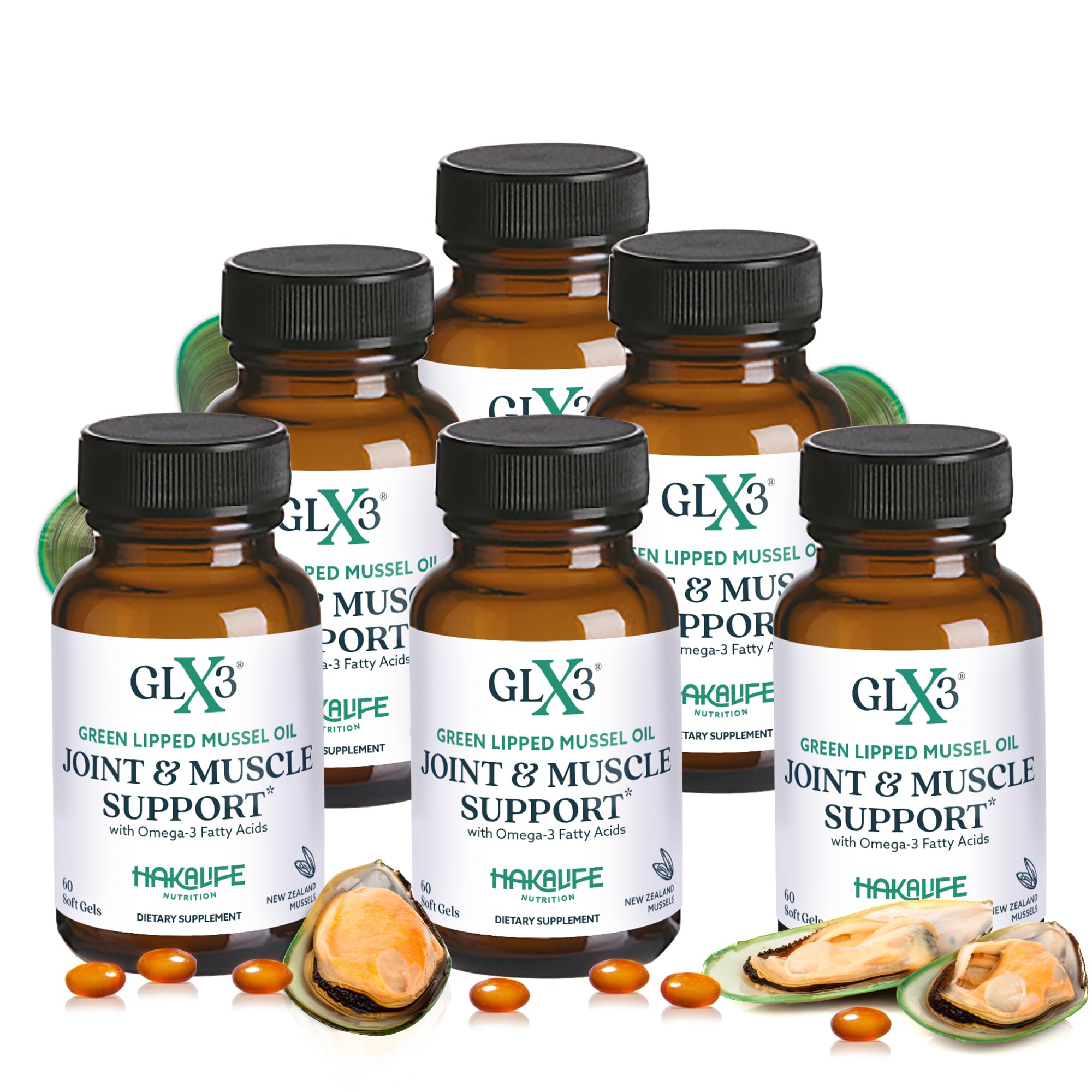GLX3 Extra Strength Green Lipped Mussel Oil Capsules - Premium Joint Support Supplement with Omega 3 & Chondroitin Sulfate - Natural Relief for Joint Pain & Stiffness - 6 Month Supply - Ideal for Active Lifestyles, Athletes & Seniors