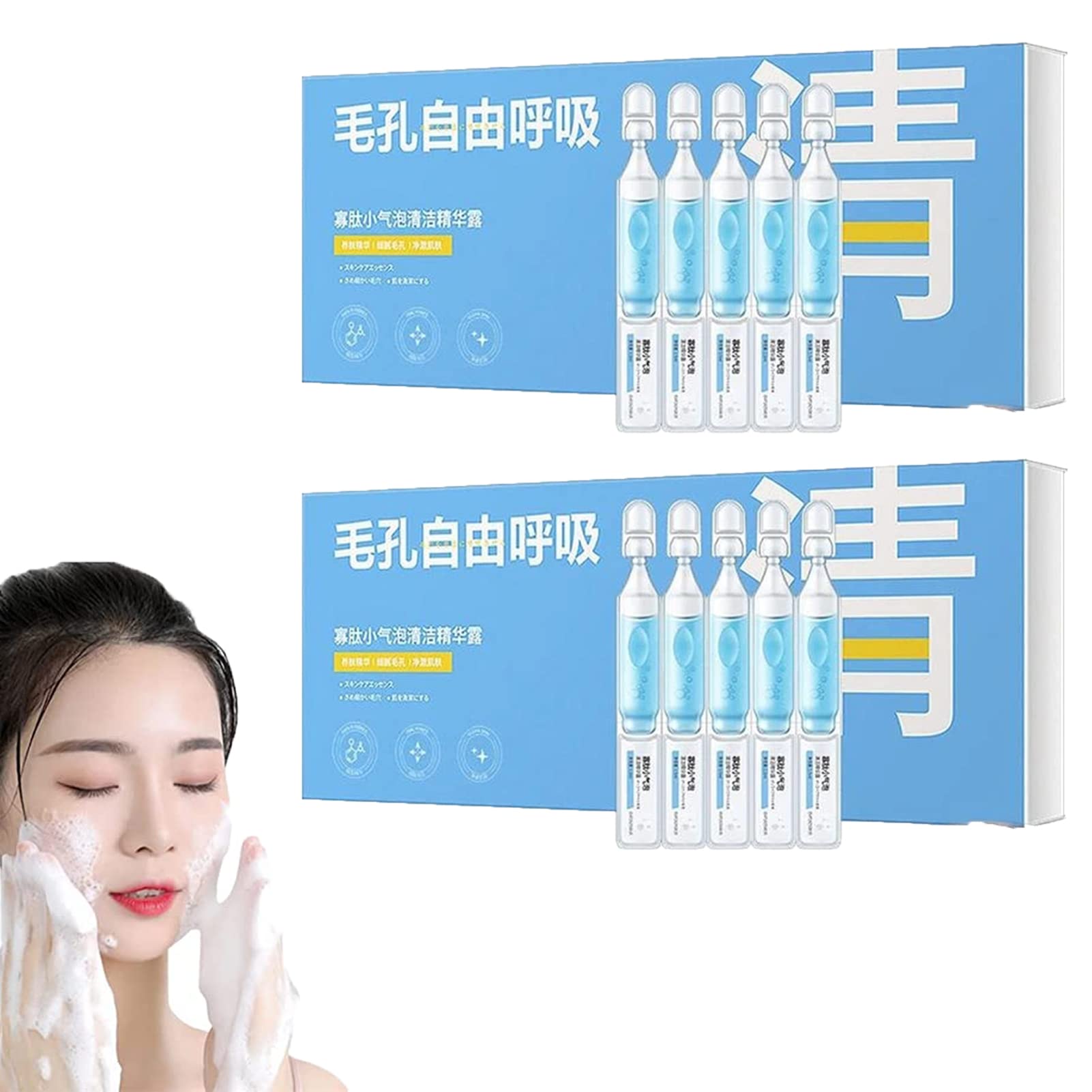 **Oligopeptide Bubble Cleansing Gel – Gentle Foaming Face Wash for Deep Cleansing & Hydration, Daily Facial Cleanser for All Skin Types, 2-Pack – Perfect for Morning & Night Skincare Routine**