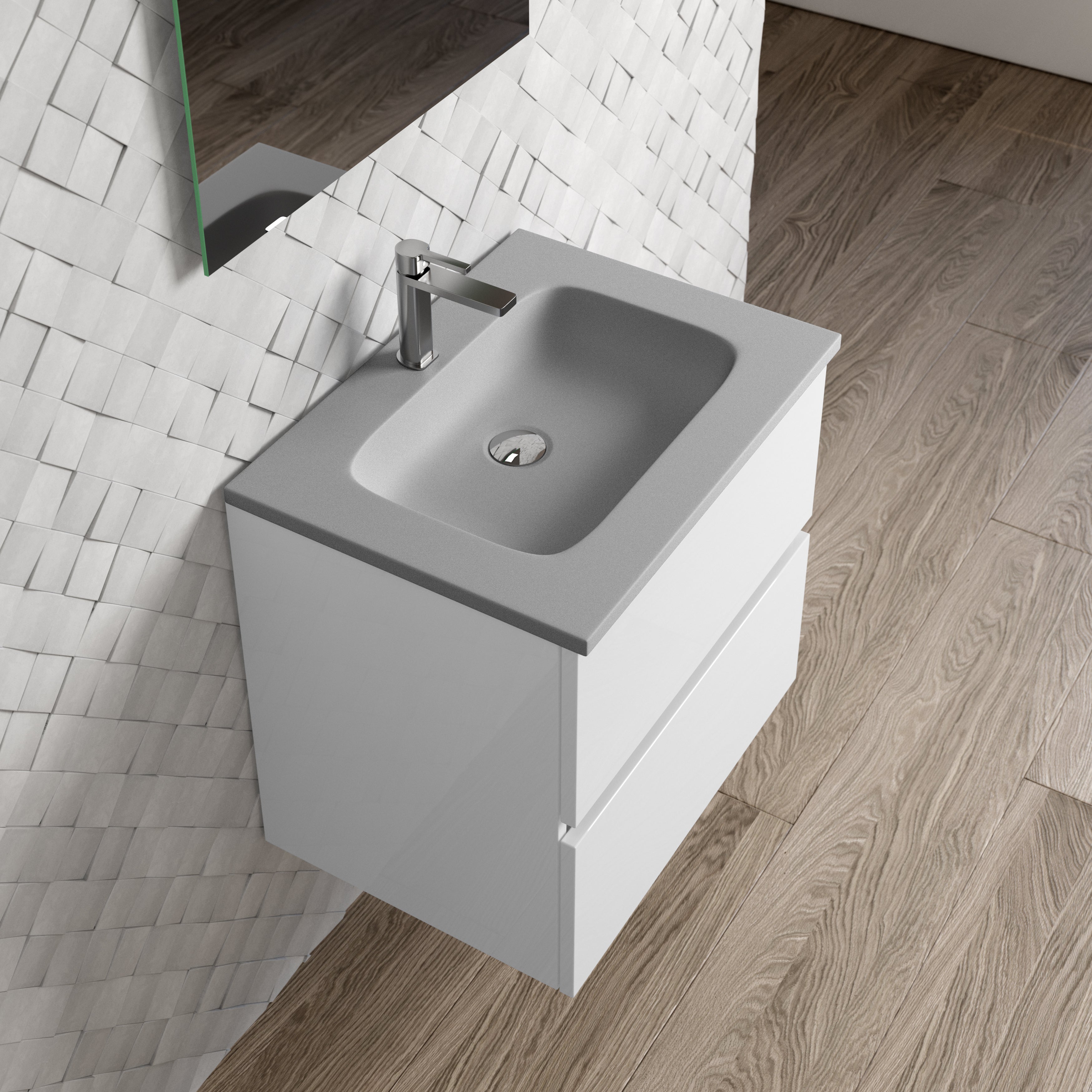 Dax Masai Basin - Modern Ceramic Bathroom Sink with Overflow - Perfect for Vanity, Powder Room, and Guest Bathroom