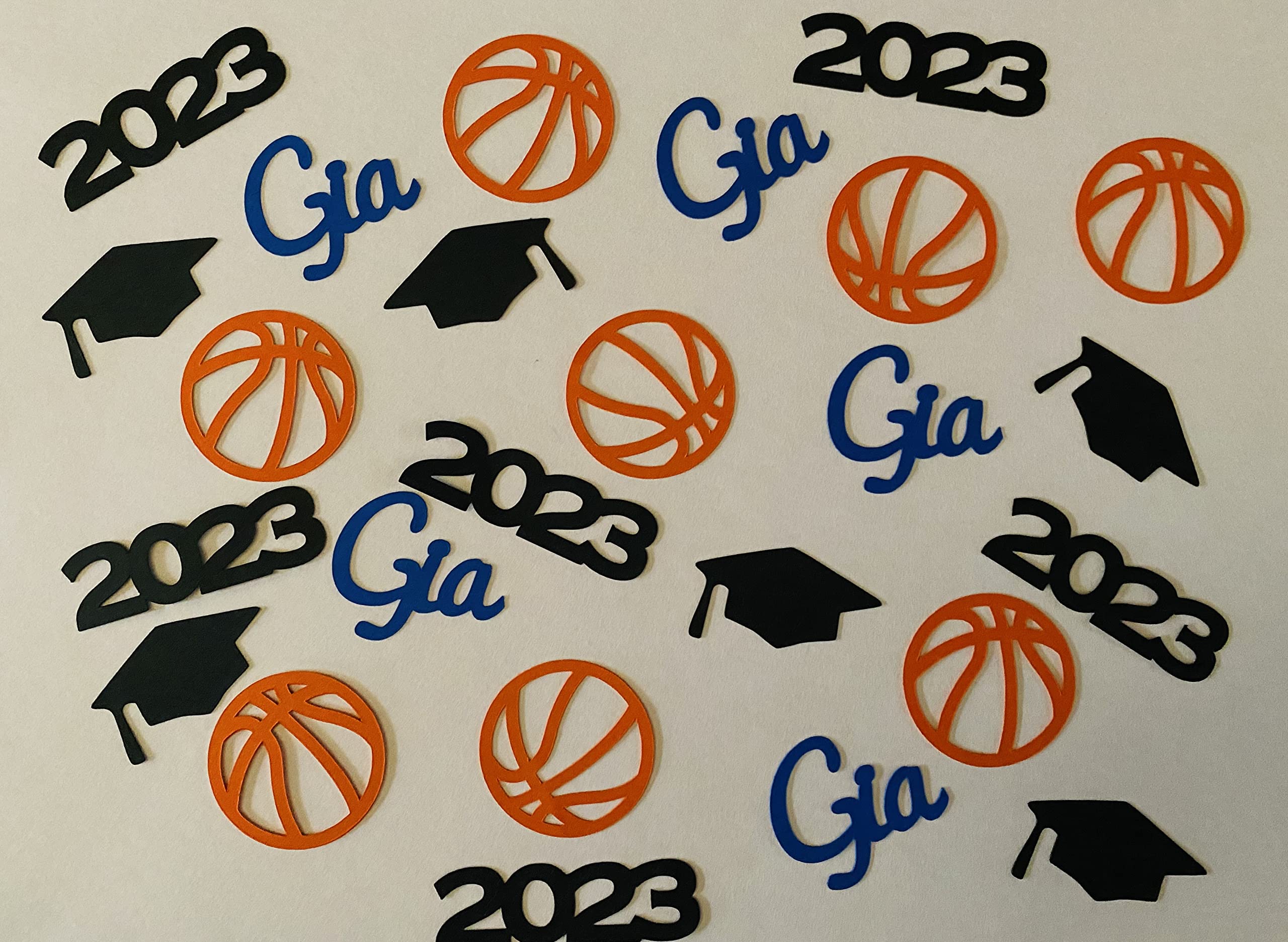 Custom Graduation Confetti - Basketball Design for Class of 2023 Grads - Party Decor
