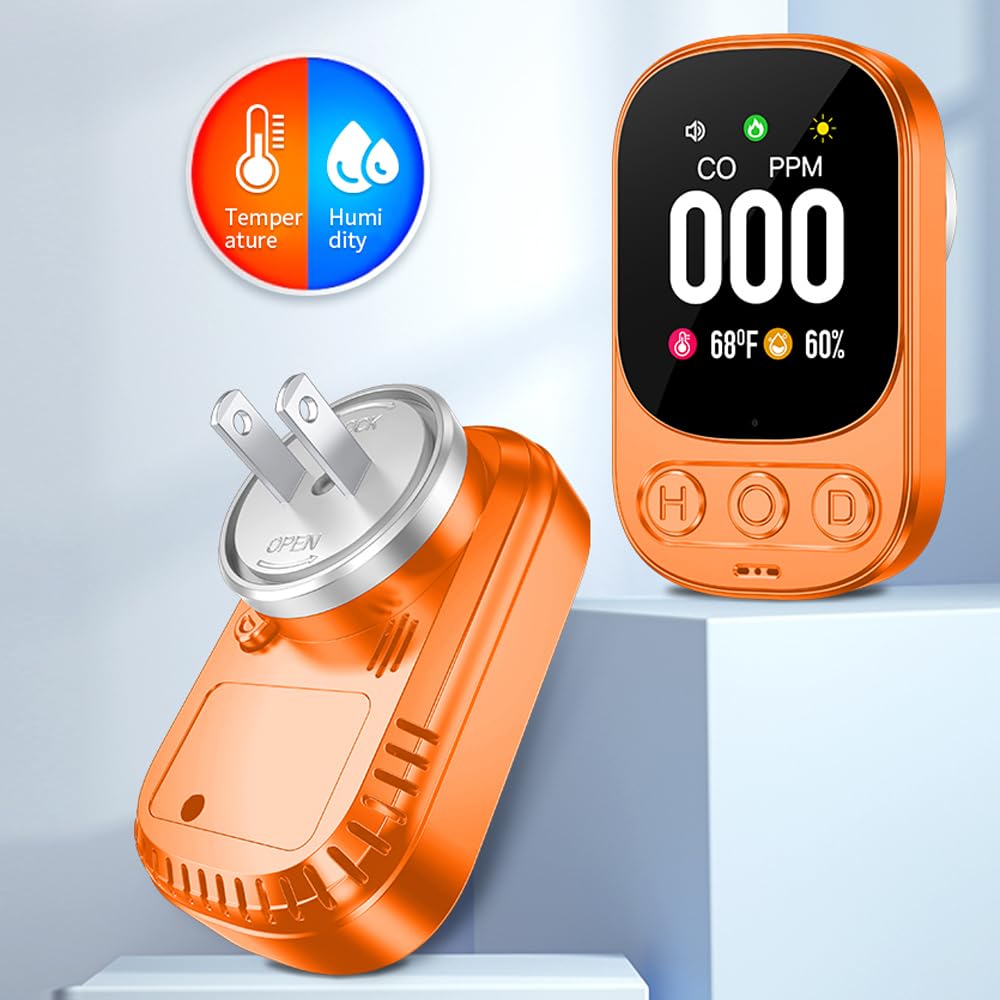 3-in-1 Plug-in Carbon Monoxide Detector with Temperature & Humidity Monitor - 2.1