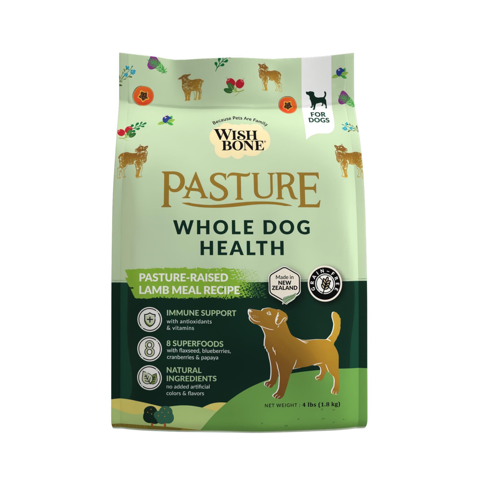 Premium Grain-Free & Gluten-Free New Zealand Lamb Dry Dog Food for Optimal Pet Health - 4lb Bag | Ideal for Sensitive Stomachs & Allergies | Perfect for Adult Dogs & Puppies at Home or Travel