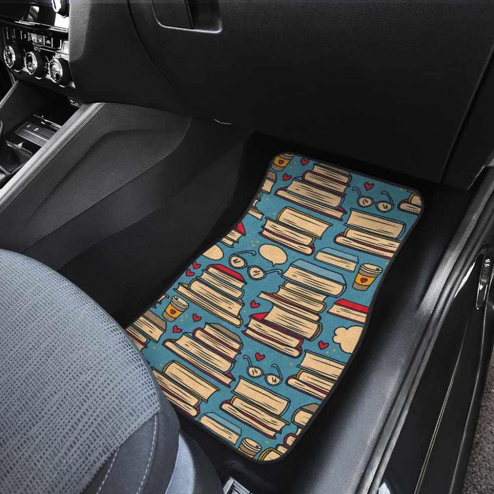 Premium Book Lovers Car Floor Mats - Non-Slip Custom Fit for Cars, SUVs & Trucks - Perfect Gift for Readers & Bookworms - Ideal for Commuting, Road Trips & Book Club Meetings