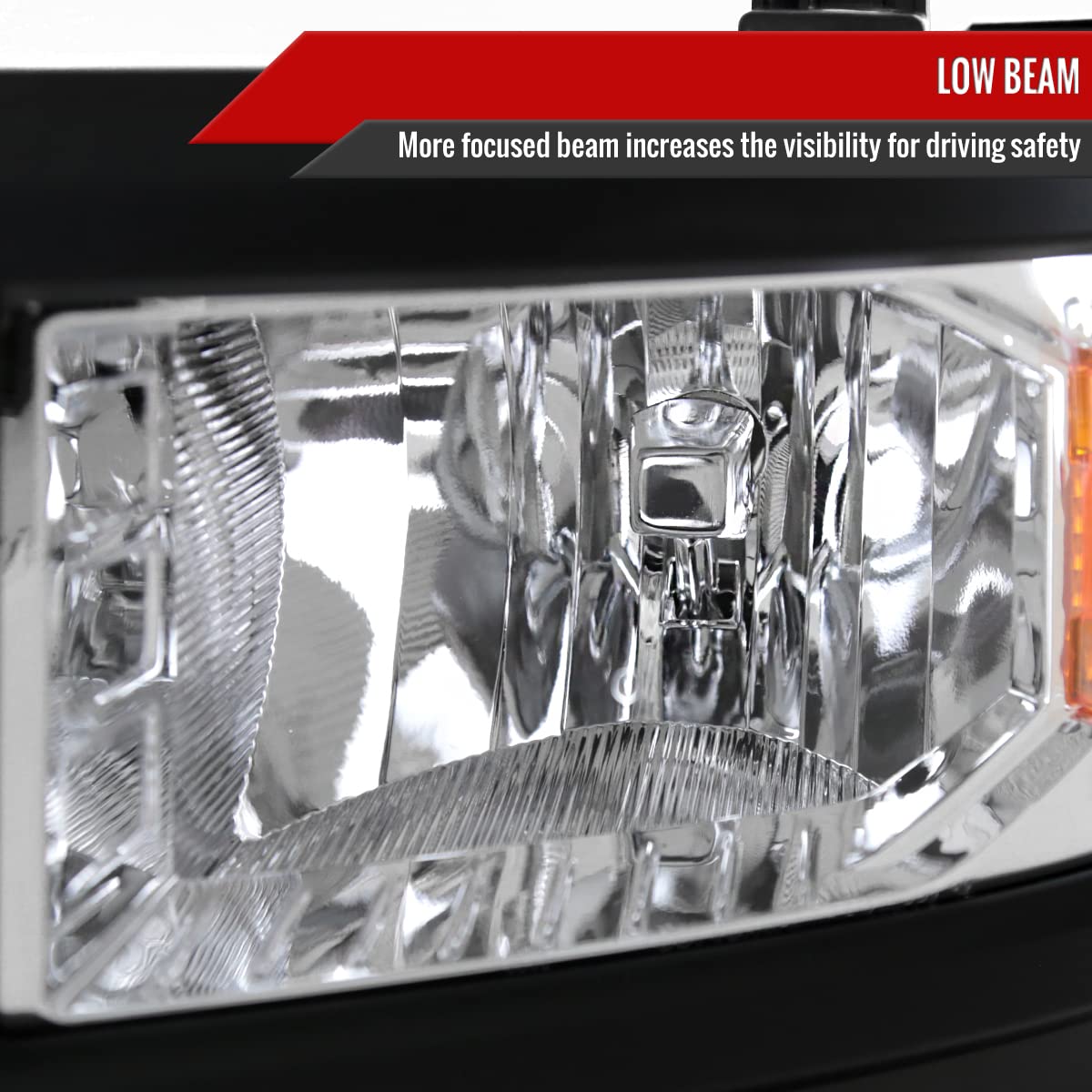 Clear Replacement Headlights for Chevy Silverado 1500 2014-2015 Models - High Performance LED Head Lamps for Pickup Trucks - Perfect for Night Driving & Off-Road Adventures