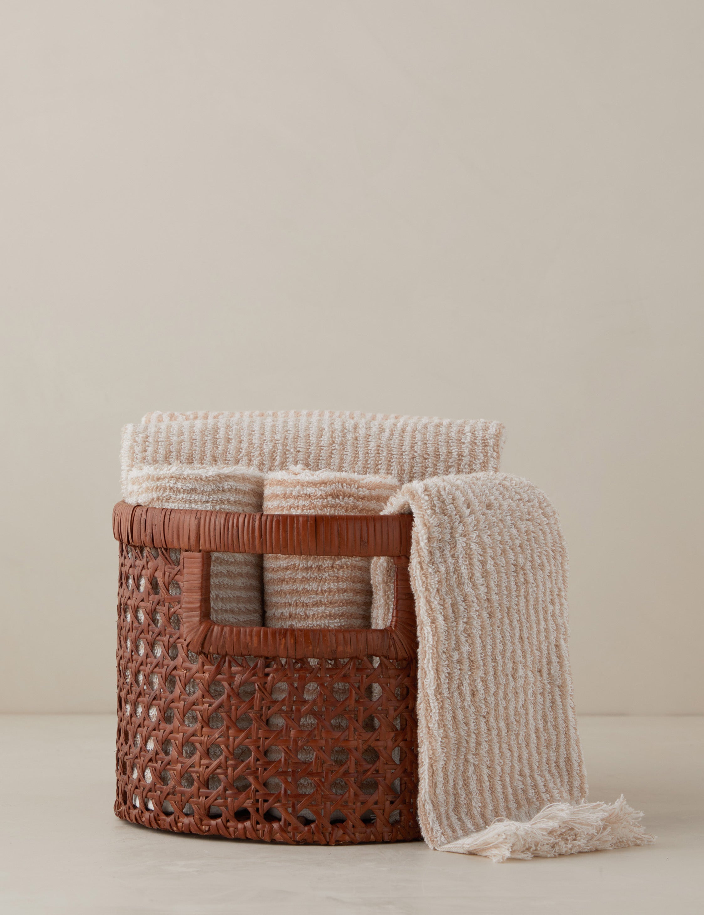 Sarah Sherman Samuel Handwoven Natural Cane Basket - Stylish Storage for Home Decor, Laundry, Picnics & Beach Essentials