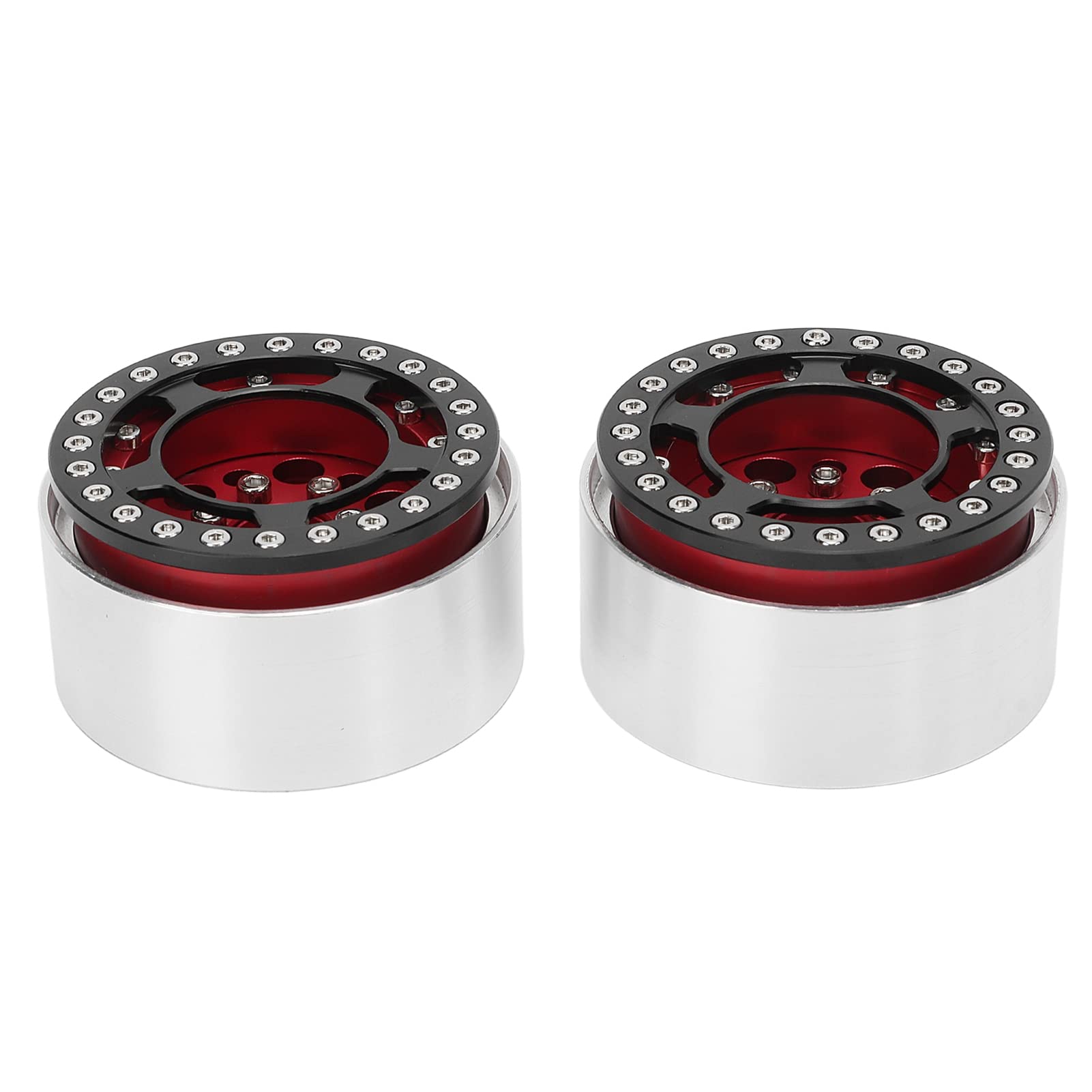 Vbestlife 2pcs 1.9 Inch Beadlock RC Wheels - Aluminum Alloy CNC Machined Universal Crawler Wheel Rims for RC Cars, Trucks & Off-Road Vehicles | Durable & Lightweight for Rock Crawling, Trail Riding & Off-Road Adventures