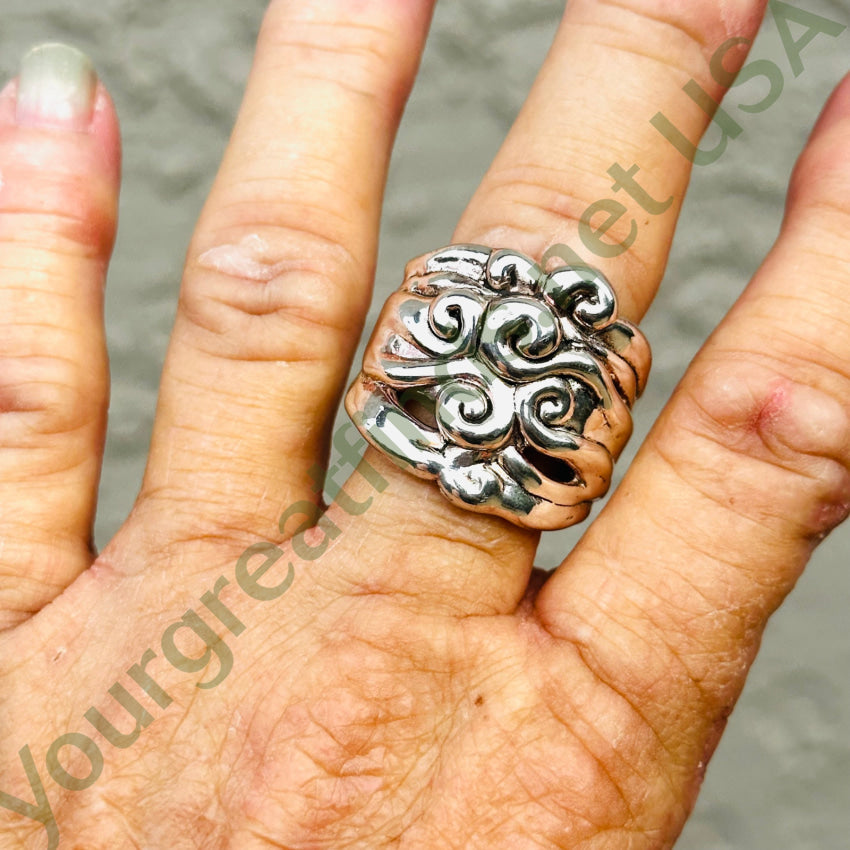 Elegant Swirling Sterling Silver Ring Size 11 - Perfect for Weddings, Anniversaries & Special Occasions