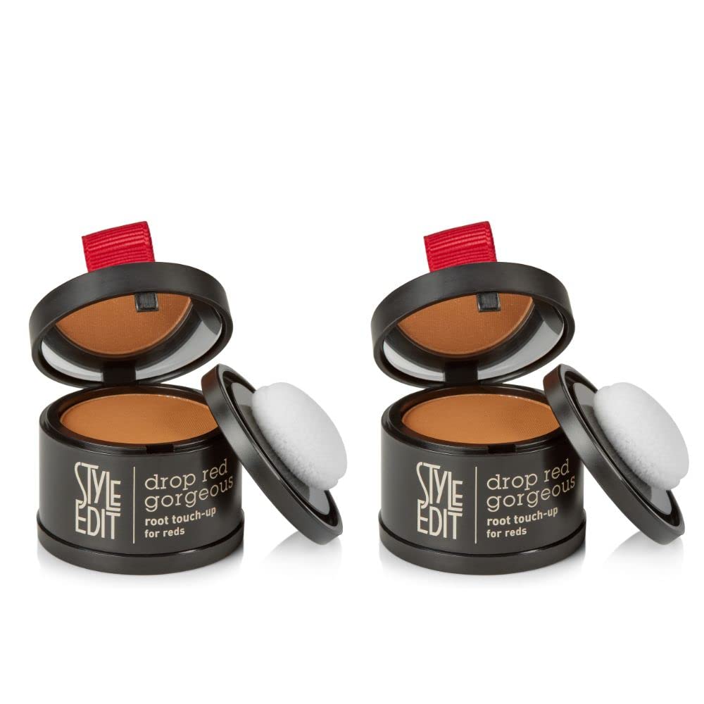 Style Edit Light Red Root Touch Up Powder - 2 Pack | Mineral Infused Hairline Powder to Cover Gray Roots & Regrowth | Perfect for Quick Touch-Ups Between Hair Colorings & Special Occasions