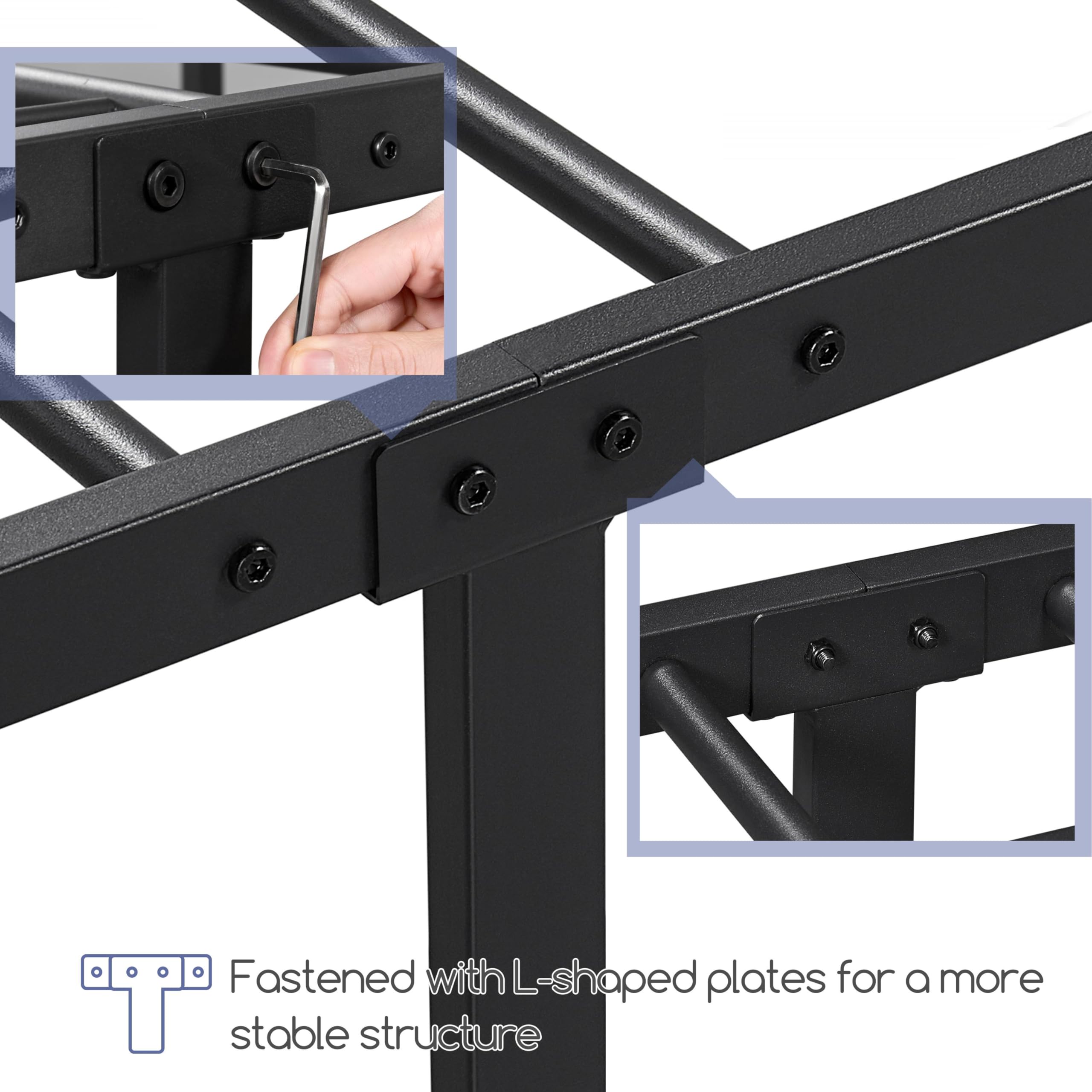 Yaheetech Twin Metal Bed Frame with Victorian Wrought Iron Headboard & Footboard - Easy Assembly, No Box Spring Required, Black Twin Size Bed - Perfect for Guest Rooms, Dorms & Victorian-Style Bedrooms