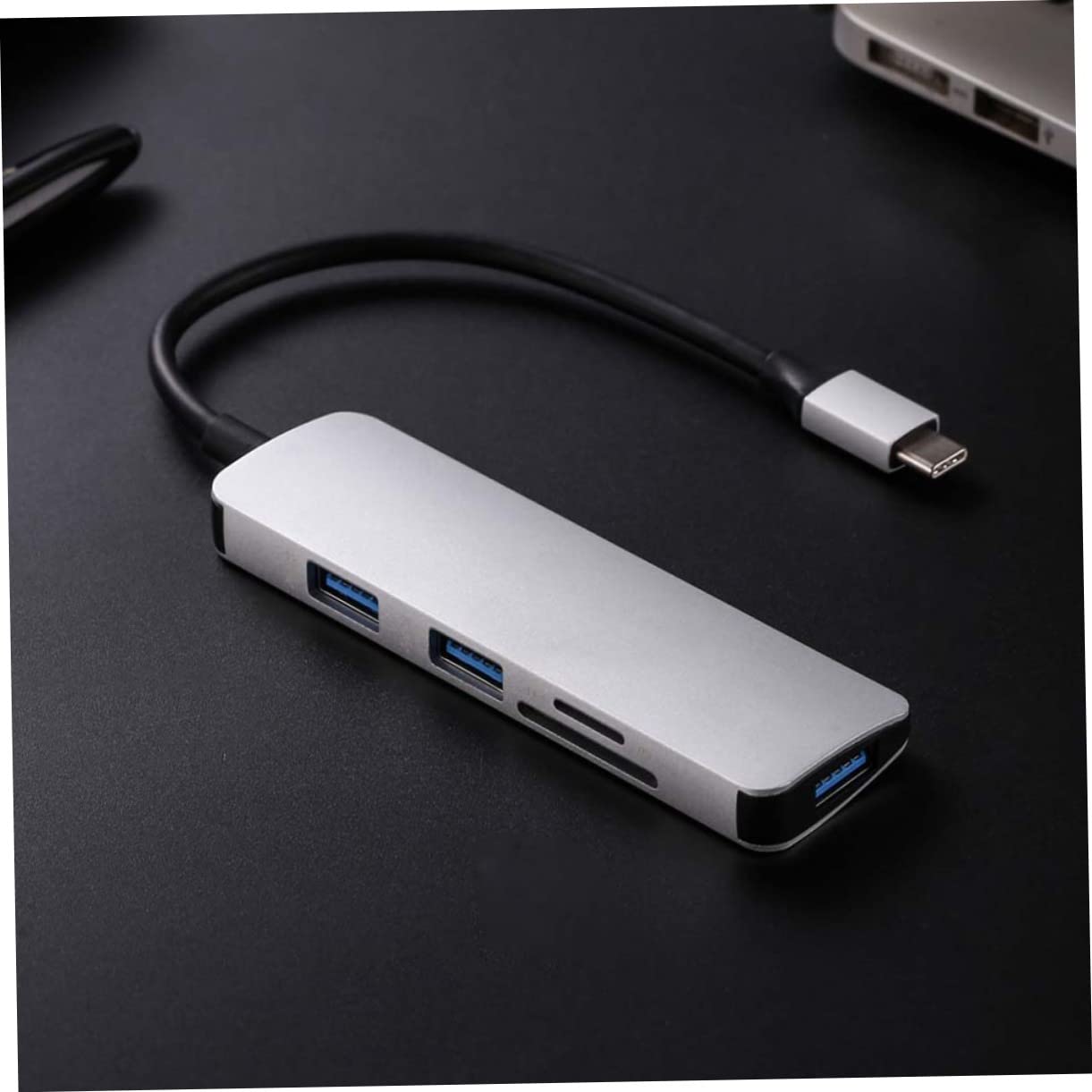 OSALADI 2-Pack USB C Hub Adapter with 5-in-1 Multi-Port (USB-C, USB-A, Ethernet, HDMI, SD/TF Card Reader) for MacBook Pro/Air, Dell, HP Laptops - Portable USB Hub for Work, Travel & Home Office