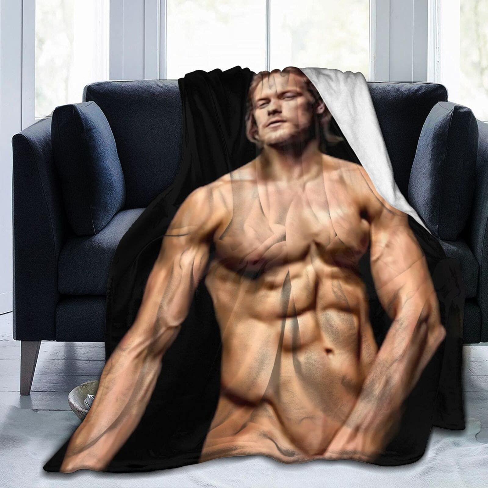 Sam Heughan Jamie Fraser Soft Fleece Blanket - 50