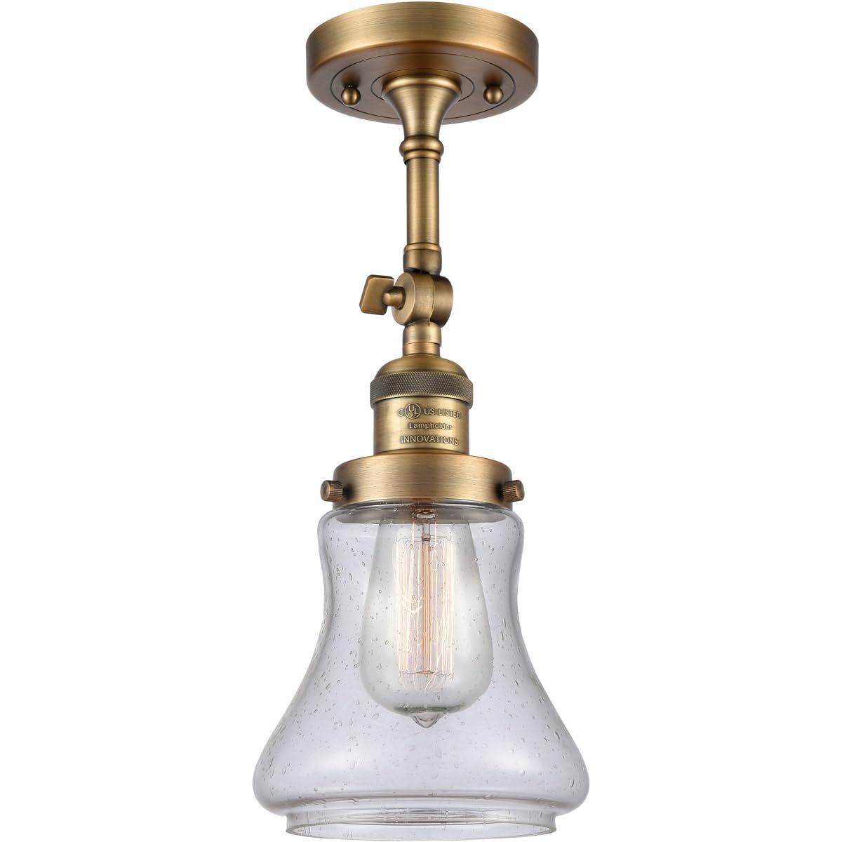 Innovations INNO203-BB-G194-LED Brass LED Wall Sconce Light Fixture - Modern Dimmable Lighting for Bedroom, Living Room & Hallway Decor