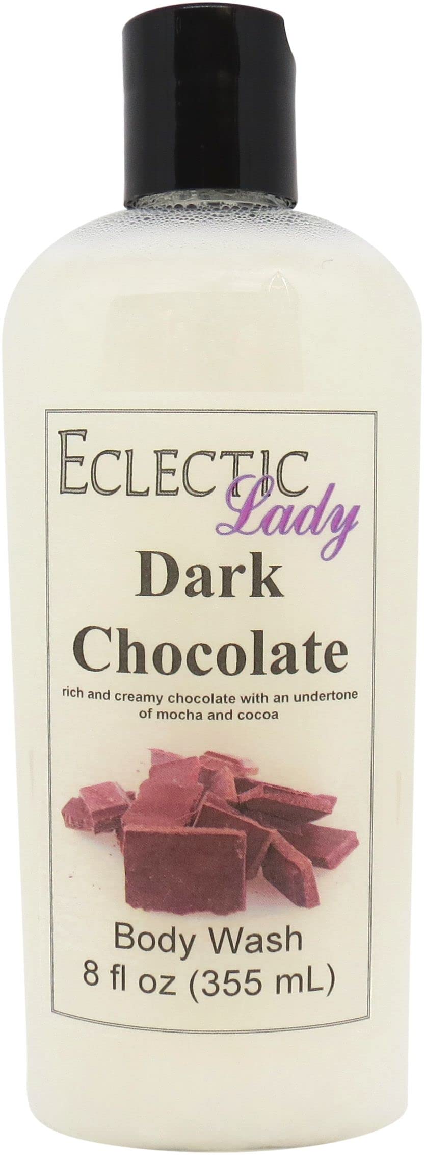 Organic Dark Chocolate Scented 3-in-1 Body Wash, Bubble Bath & Hand Soap - Phthalate-Free, Handcrafted in USA (8 oz) | Luxurious Bath Time & Spa Experience for Women