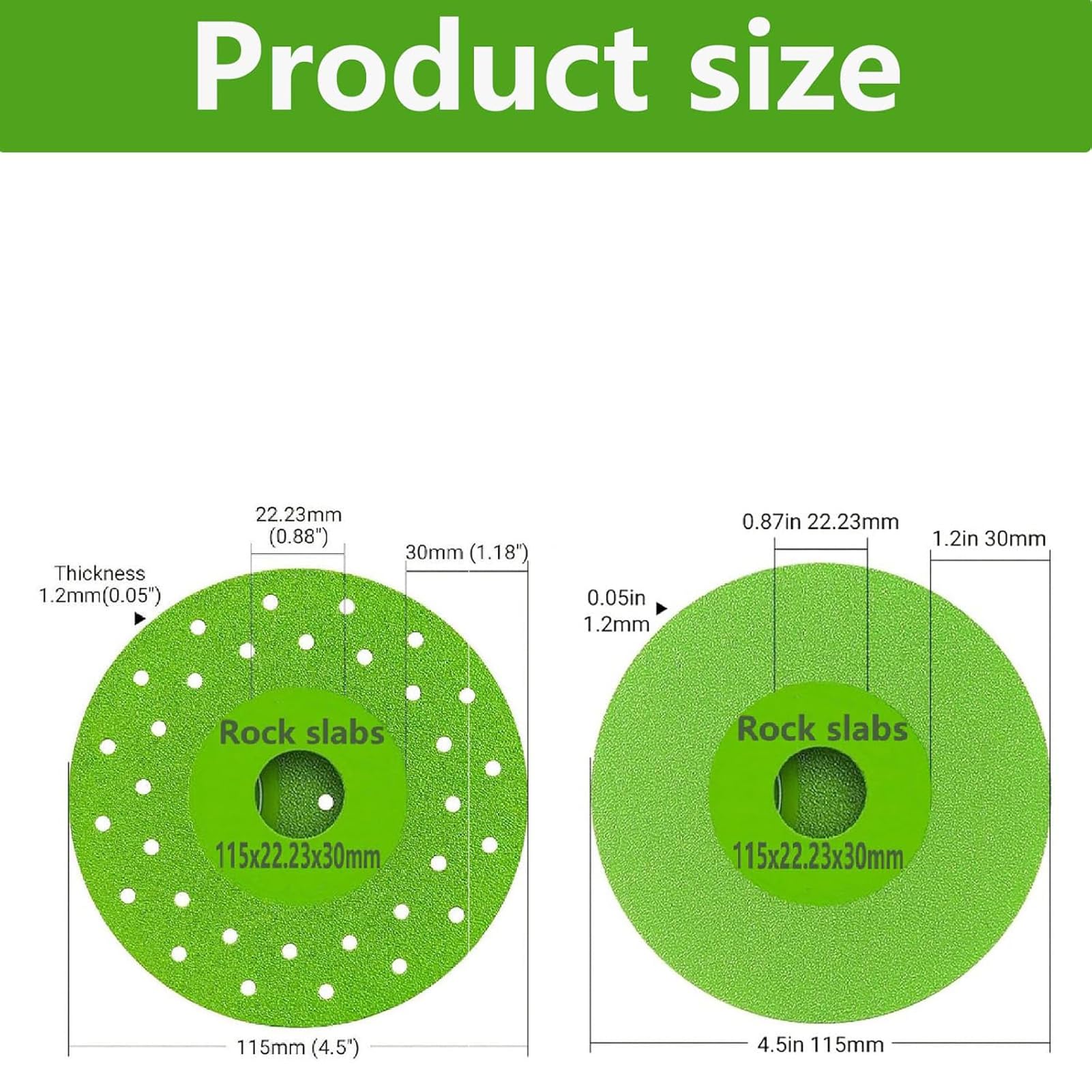 4.5 Inch Diamond Grinding Disc for Tile, Ceramic, Glass - Rock Slab Cutting & Grinding Wheel with Long Lifespan (6 Pack) - Perfect for DIY Projects, Home Renovations & Professional Stone Work