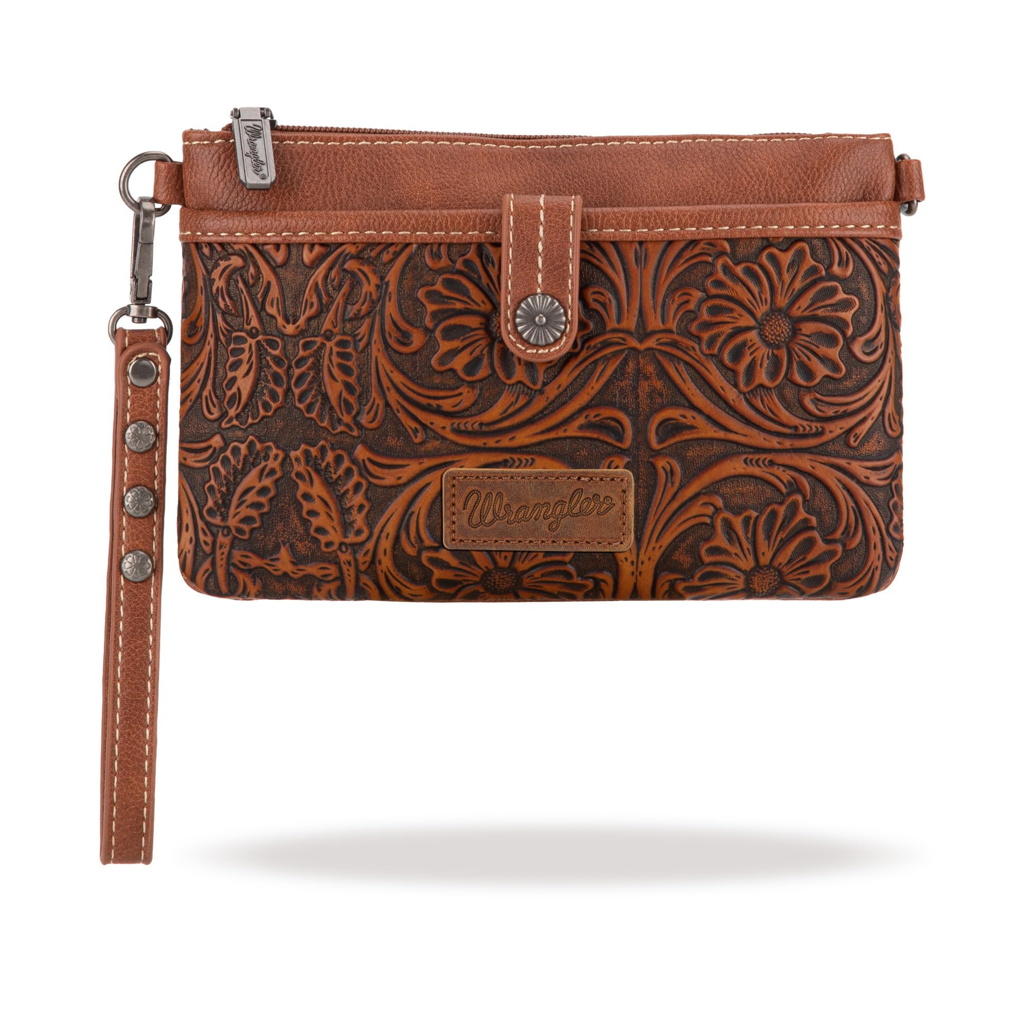 Wrangler Western Cowhide Crossbody Bag for Women - Stylish Clutch Wristlet Purse with Adjustable Strap | Perfect for Daily Use, Travel & Country Western Events