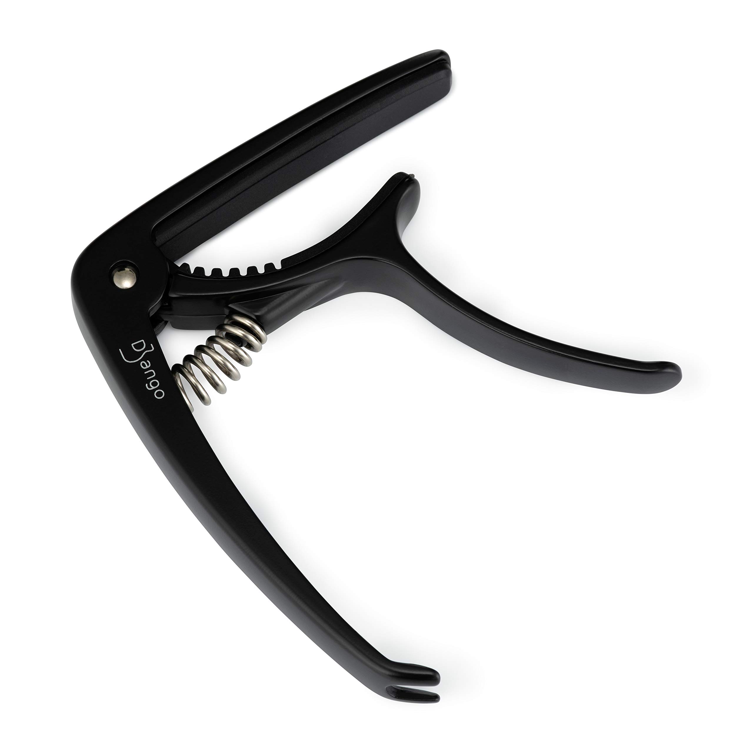 Django Guitar Capo by Pick Geek - Premium Quick-Release Capo for Acoustic, Electric, Ukulele & Classical Guitars - Black with Extra Padding & Peg Puller - Perfect for String Changing & Neck Protection - Ideal for Live Performances, Studio Recording & Practice Sessions