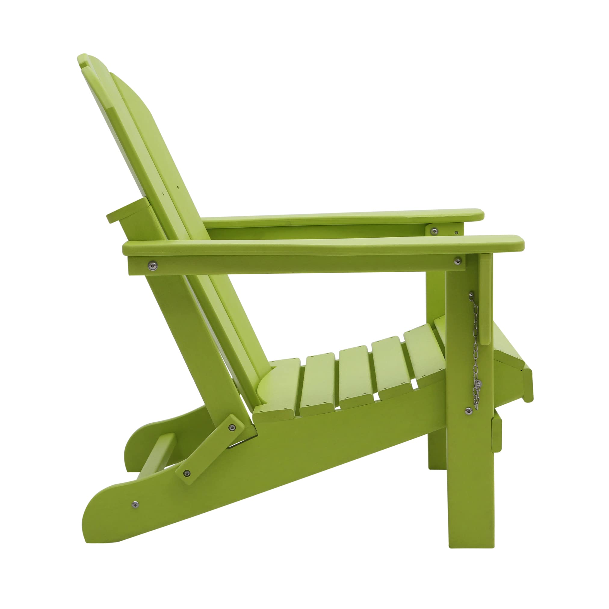 WO Home Furniture 3-Piece Outdoor Adirondack Chair Set with Side Table - Folding, Weather & UV Resistant Patio Furniture for Lawn, Garden, Bonfire, Balcony, Poolside (Lime Green) - Perfect for Backyard Relaxation, Summer Gatherings & Outdoor Entertaining