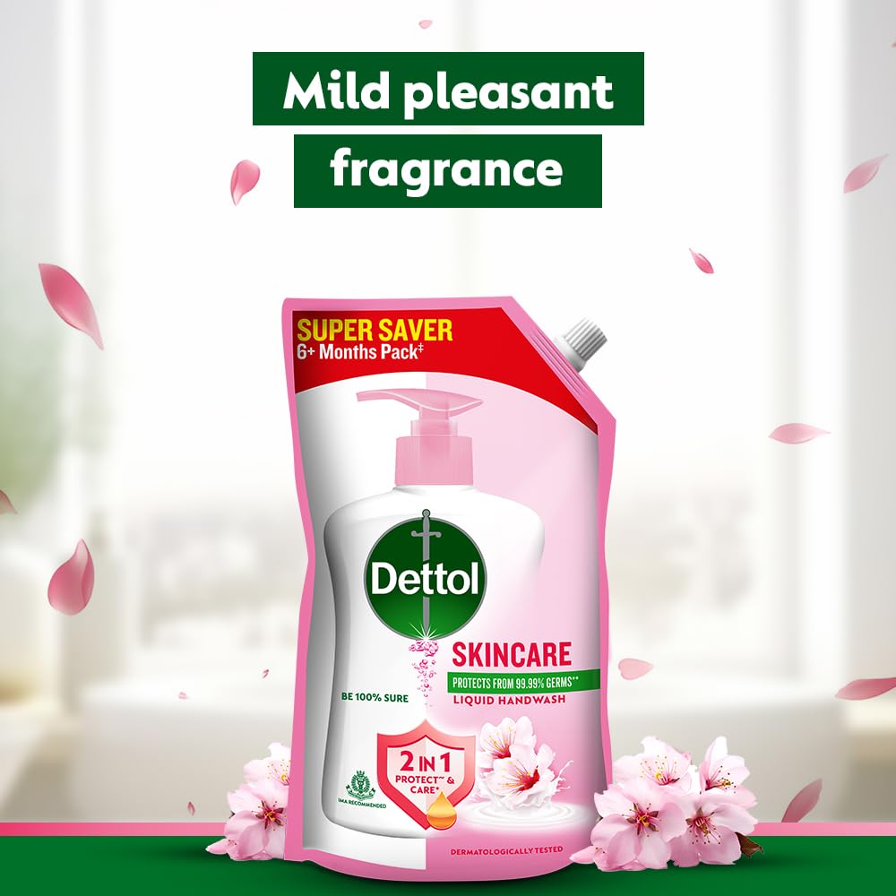 Dettol Liquid Handwash Refill 675ml (2 Pack) - pH Balanced Antibacterial Hand Soap for 10X Better Germ Protection - Ideal for Home, Kitchen, Bathroom & Office Use