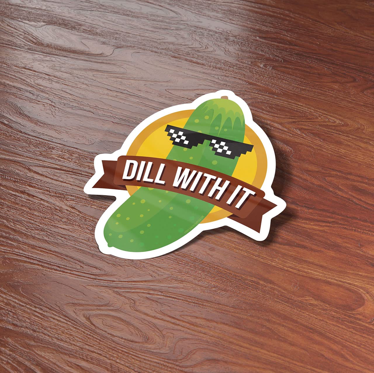 Funny 'Dill With It' Pickle Sticker Pack - Hydro Flask Decals, Laptop Quote Stickers & Sunglasses Meme Decals for Men - Perfect for Water Bottles, Tech Accessories & Cool Gifts