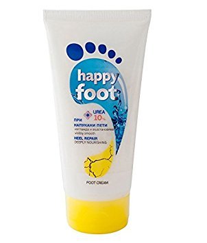 Happy Foot Cracked Heel Repair Cream - 10% Urea Moisturizer for Dry, Rough Feet - Deeply Nourishing & Visibly Smoothing Foot Care Treatment - 150ml - Perfect for Cracked Heels, Calluses & Dry Skin Relief at Home or On-The-Go