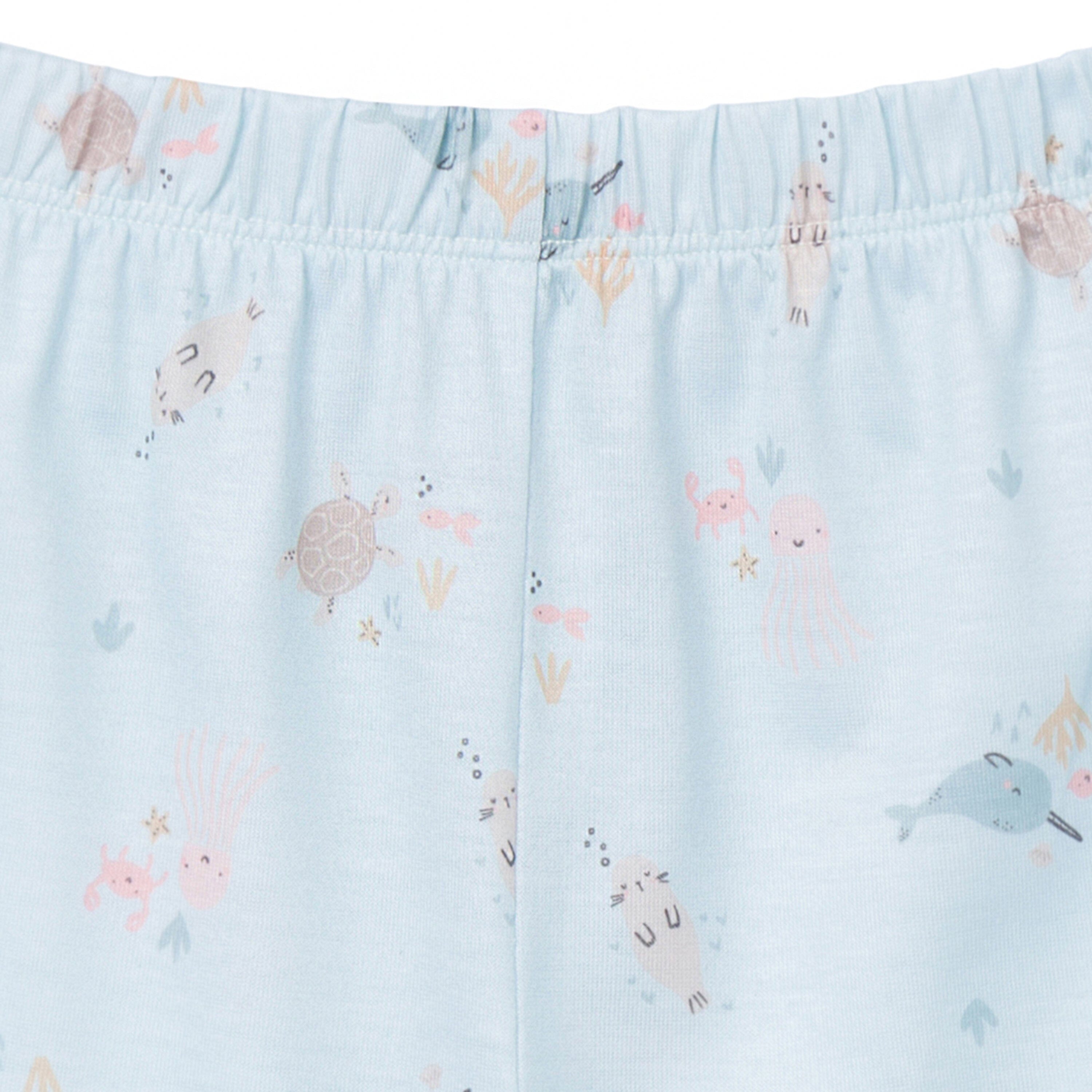 2-Piece Toddler Girls Sea Animal Pajama Set - Soft Cotton Sleepwear for Baby Girls - Perfect for Bedtime & Lounging