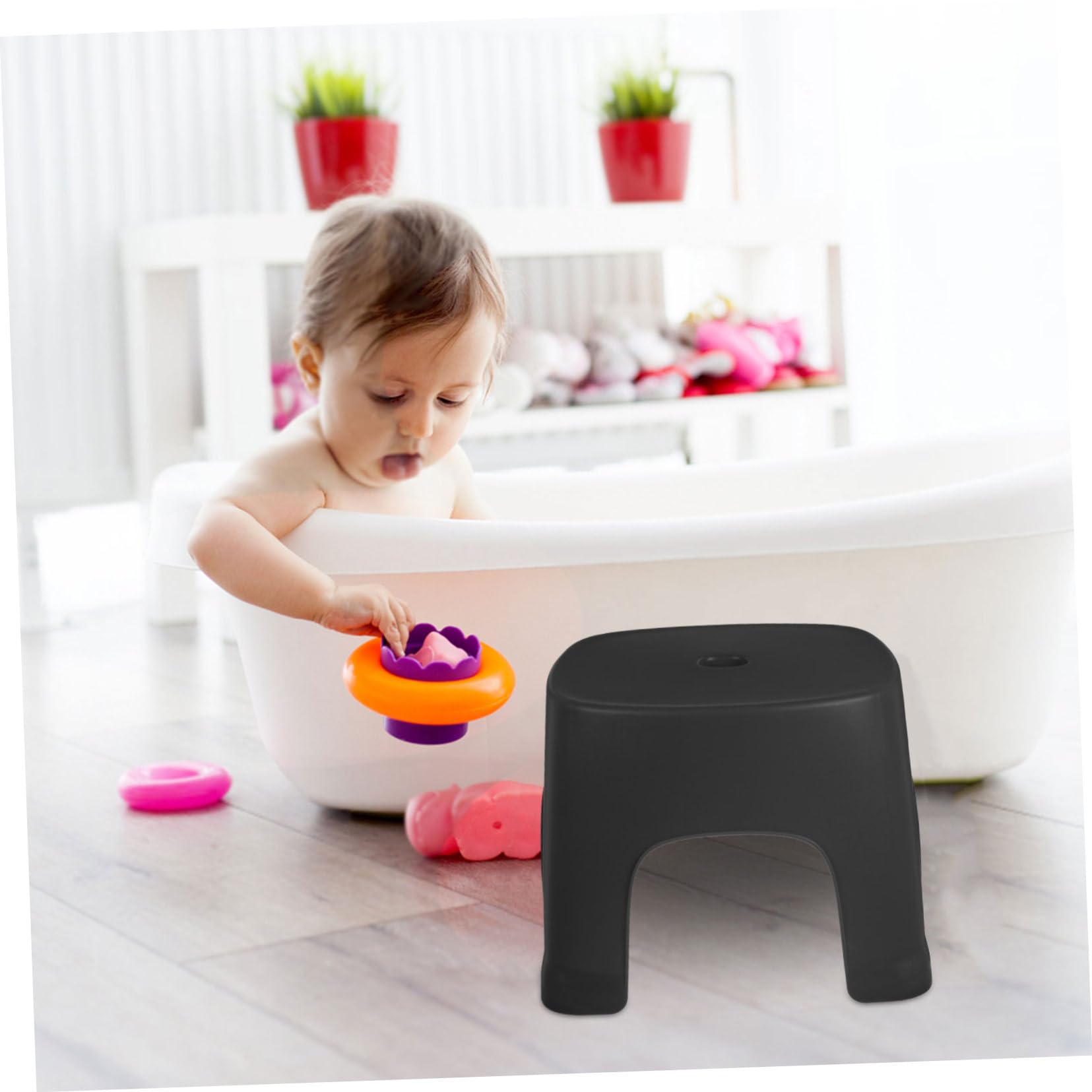 Non-Slip Plastic Step Stool for Adults & Kids - Bathroom Toilet Stool, Toddler Footstool, Household PVC Stool - Perfect for Bathroom, Kitchen, and Home Use