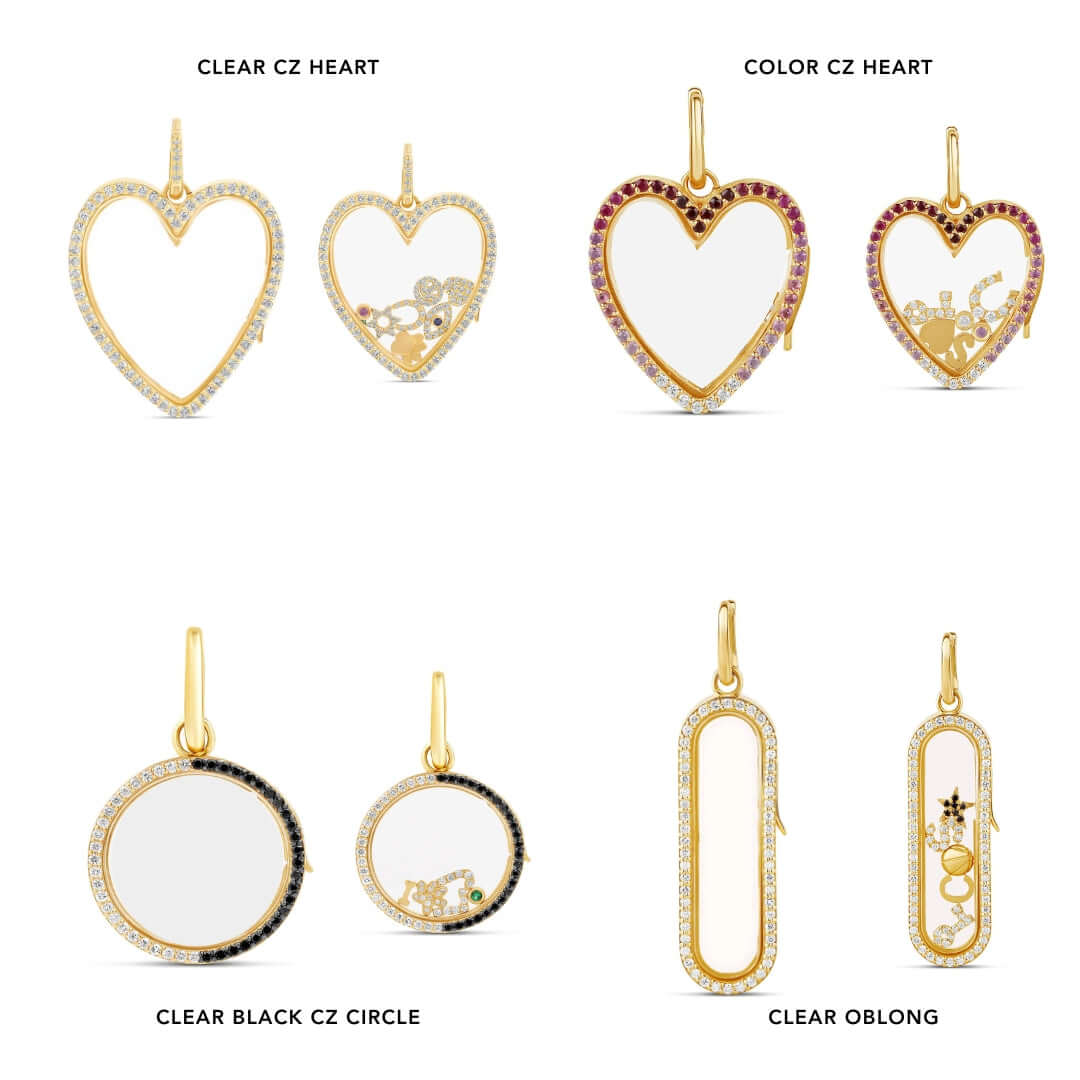DIY Heart Gold Locket Necklace with Charms - Personalized Photo Pendant Jewelry for Women | JFN202 | Perfect Gift for Valentine's Day, Anniversary & Mother's Day