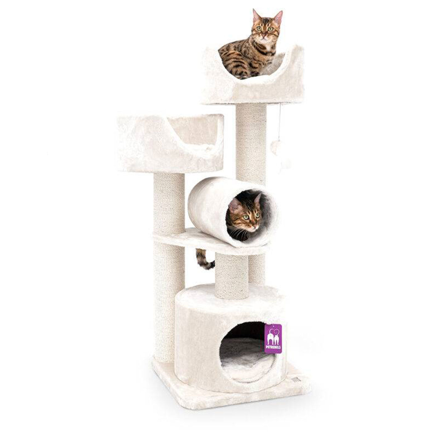 Kings & Queens Victoria 125cm Cat Tree - Premium Tall Cat Tower with Scratching Posts & Perches for Indoor Cats - Perfect for Play, Rest & Climbing in Home or Apartment
