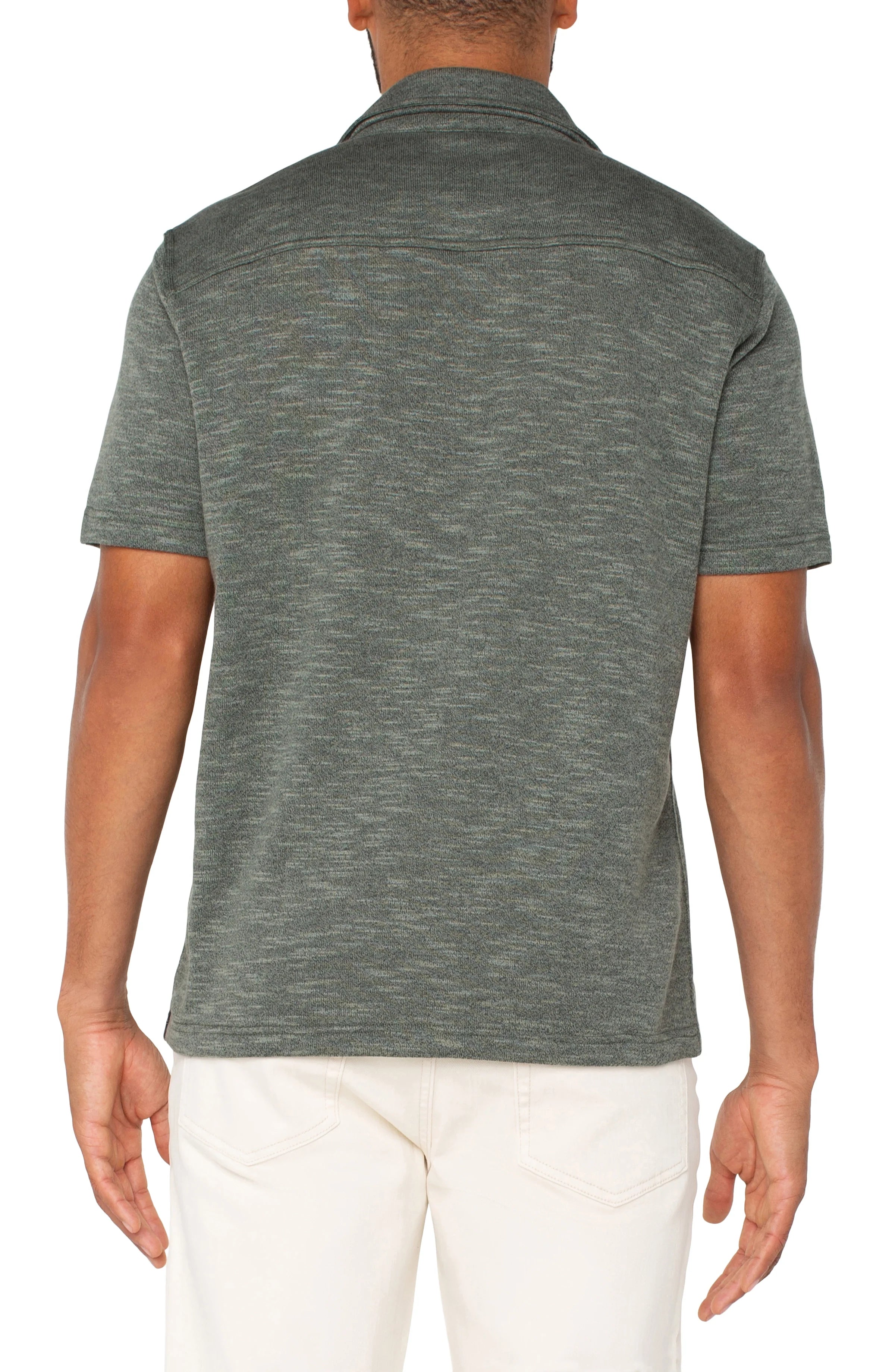 Men's Heather Sage Button Up Short Sleeve Casual Shirt - Breathable Summer Shirt for Outdoor Activities, Beach Wear & Casual Office Attire
