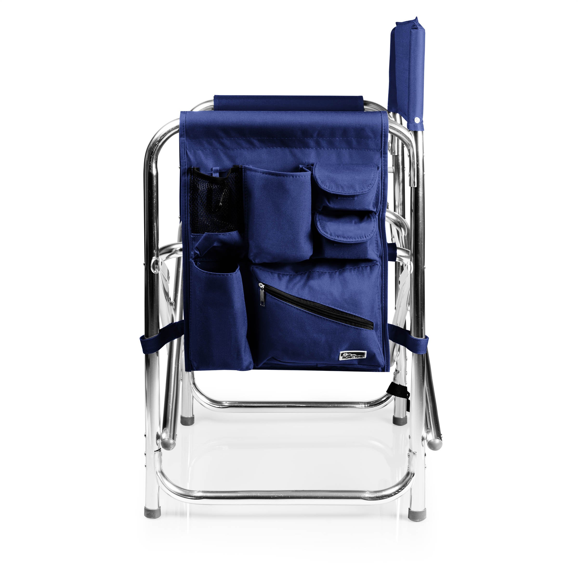ONIVA - a Picnic Time Brand - Portable Folding Sports Chair with Side Table | Lightweight Beach & Camping Chair for Adults | Perfect for Outdoor Events, Picnics, Beach Trips & Tailgating (Navy Blue)