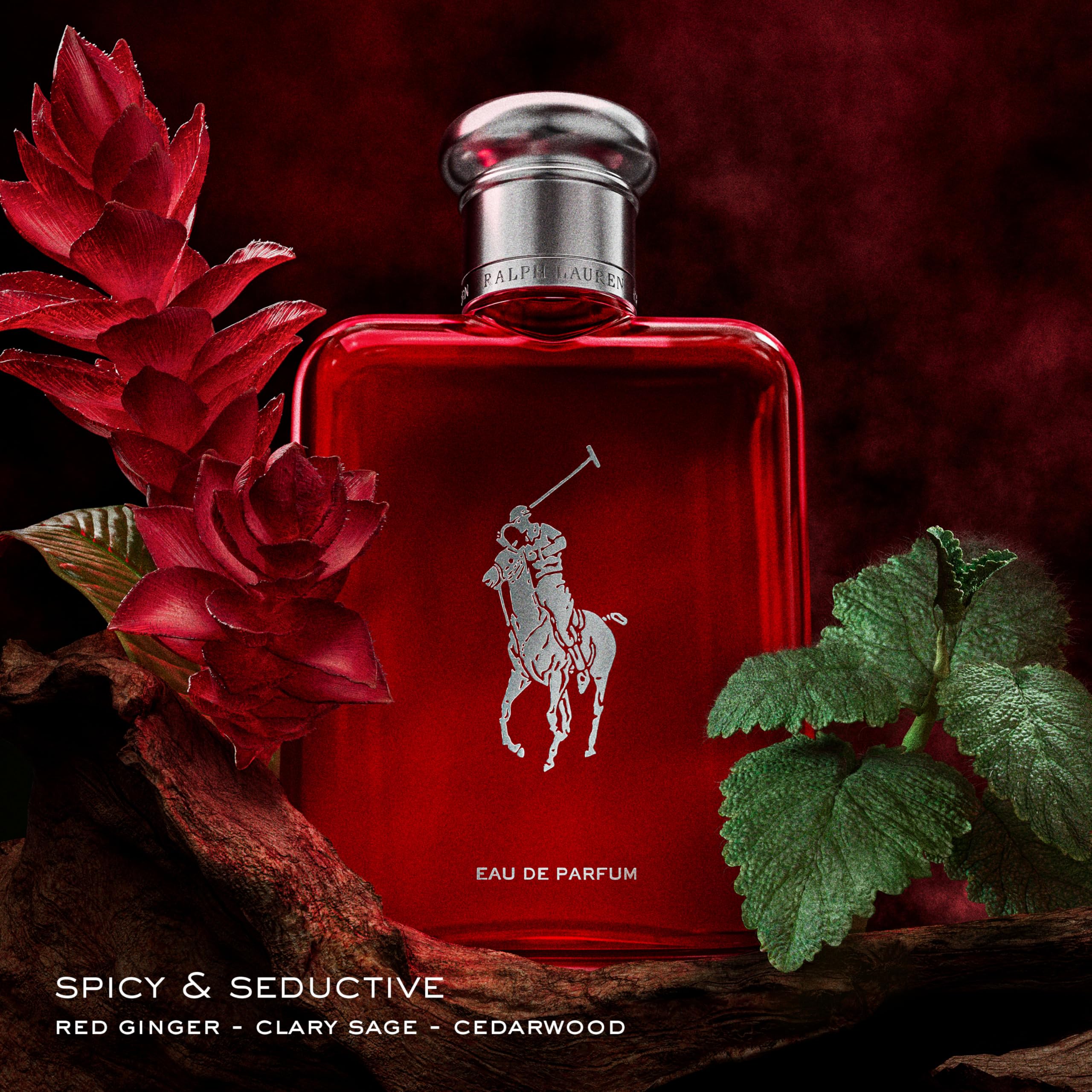RALPH LAUREN Polo Red Eau de Parfum for Men - Woody Spicy Cologne with Ginger, Sage & Cedarwood - 4.2 Fl Oz - Medium Intensity Fragrance - Perfect for Date Night & Formal Events
