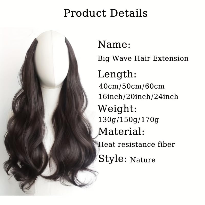 CHANDERKASH 24 Inch Synthetic Curly Hair Extensions with 5 Clips - 1 Piece Human Hair Weave for Women | Perfect for Parties, Weddings & Daily Styling