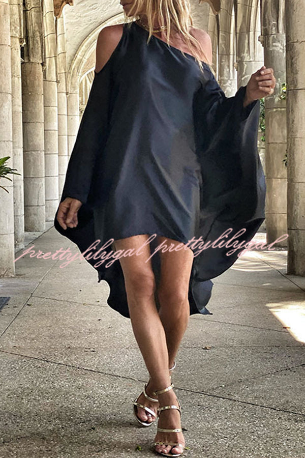 Elegant Floral Print One Shoulder Maxi Dress - Beach Cover Up, Summer Party & Vacation Outfit