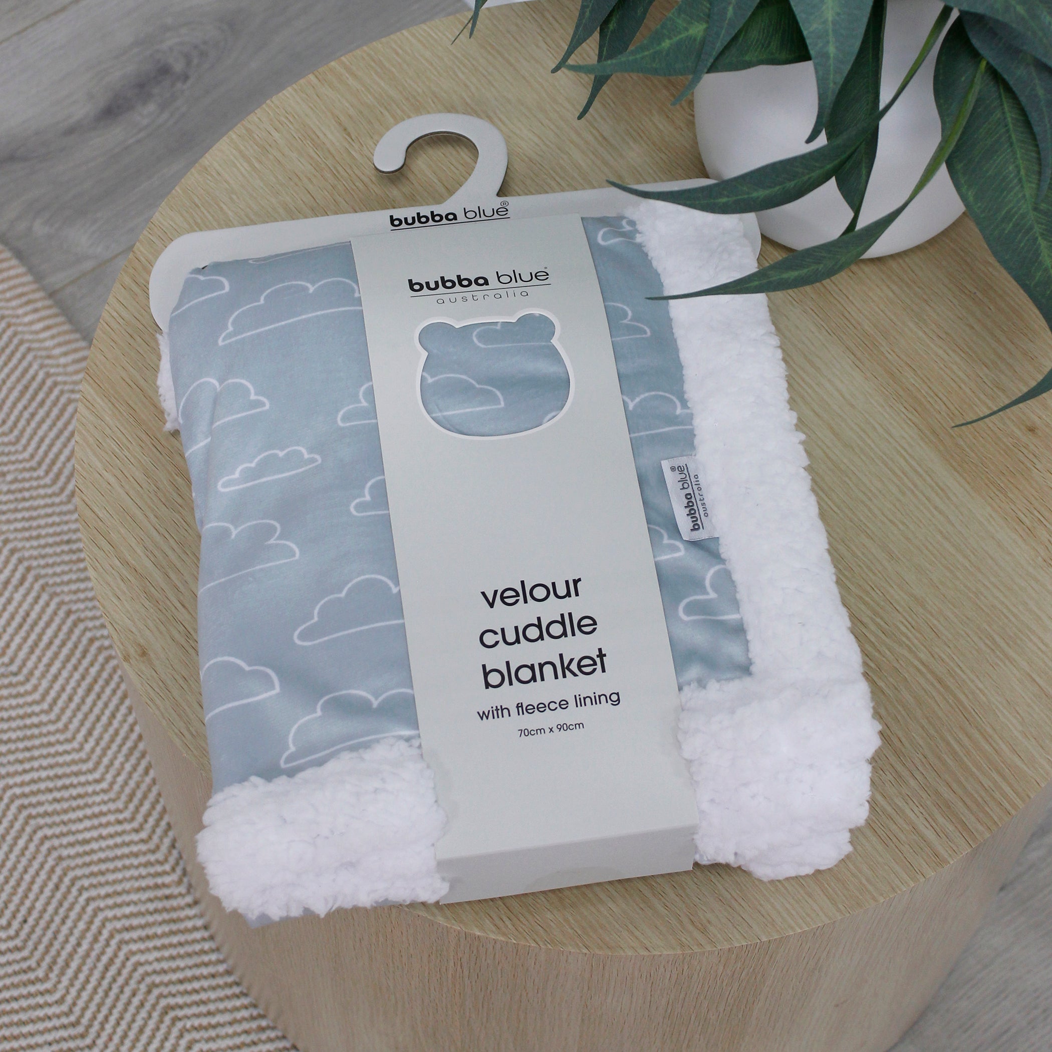 Nordic Velour Cuddle Blanket with Fleece Lining - Ultra Soft Blue Cloud Throw Blanket for Bed, Sofa & Winter Warmth - Cozy Home Decor Gift for Women & Men